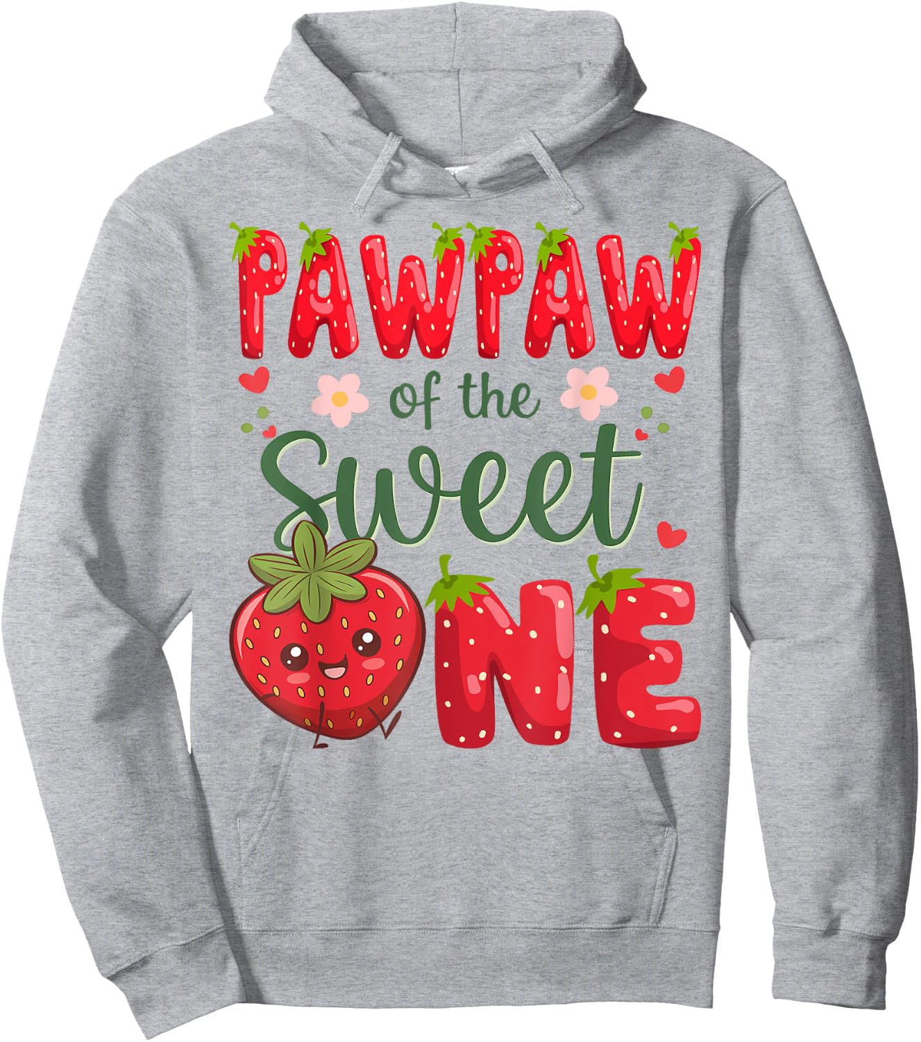 Pawpaw Of The Sweet One 1St Birthday Strawberry Lover Hoodie - Hoodie | Ash