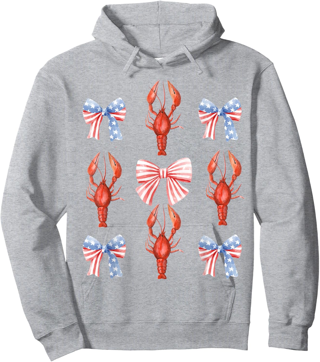 Lobster Red White Blue 4th Of July Party Sea Ocean Nautical Hoodie - Hoodie | Ash