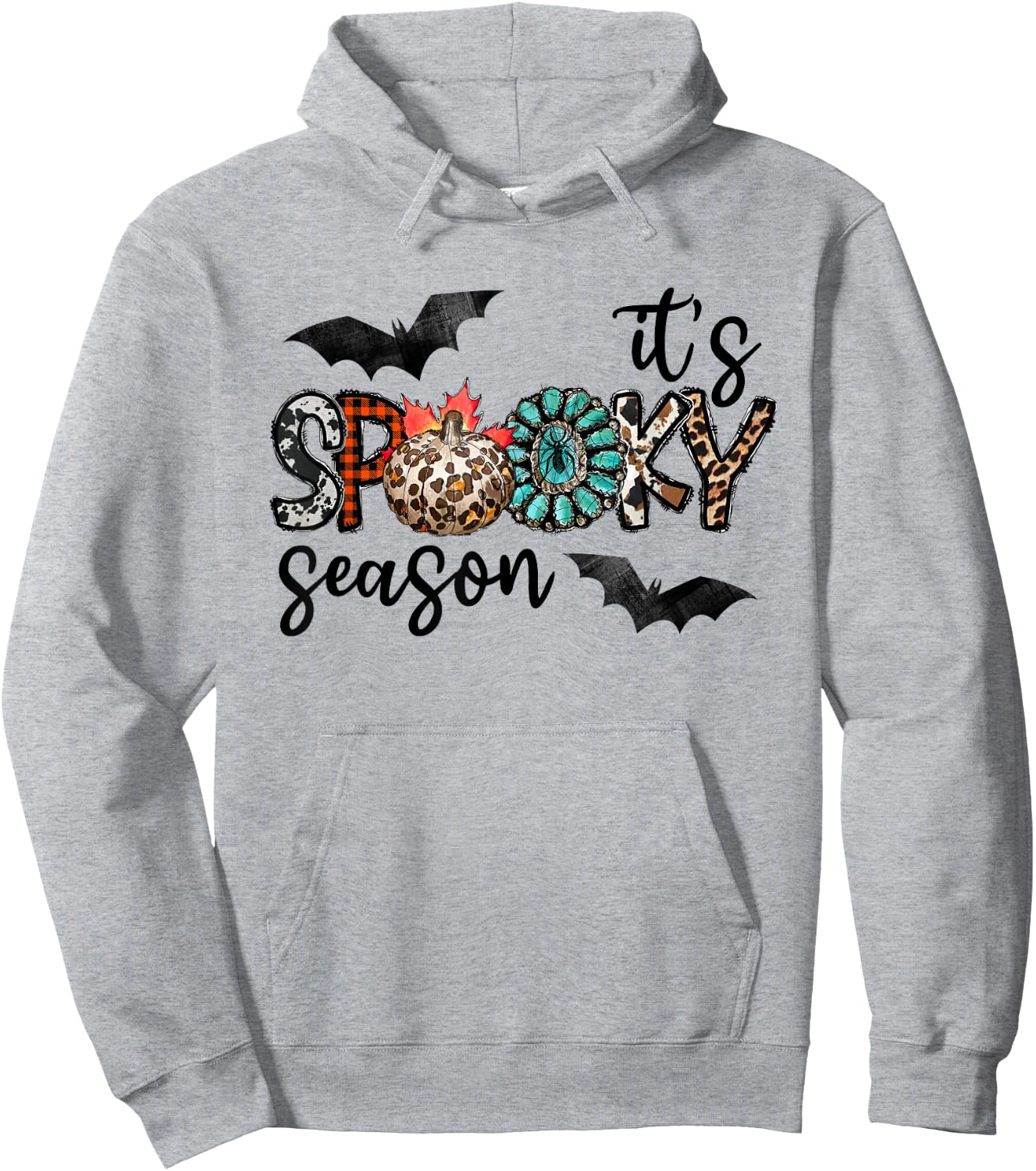 It's Spooky Season Pumpkin Leopard Hoodie - Hoodie | Ash