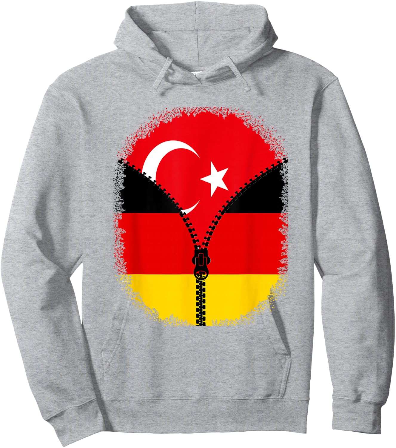 Turkey Germany Flag Turkish German Zipper Hoodie - Hoodie | Ash
