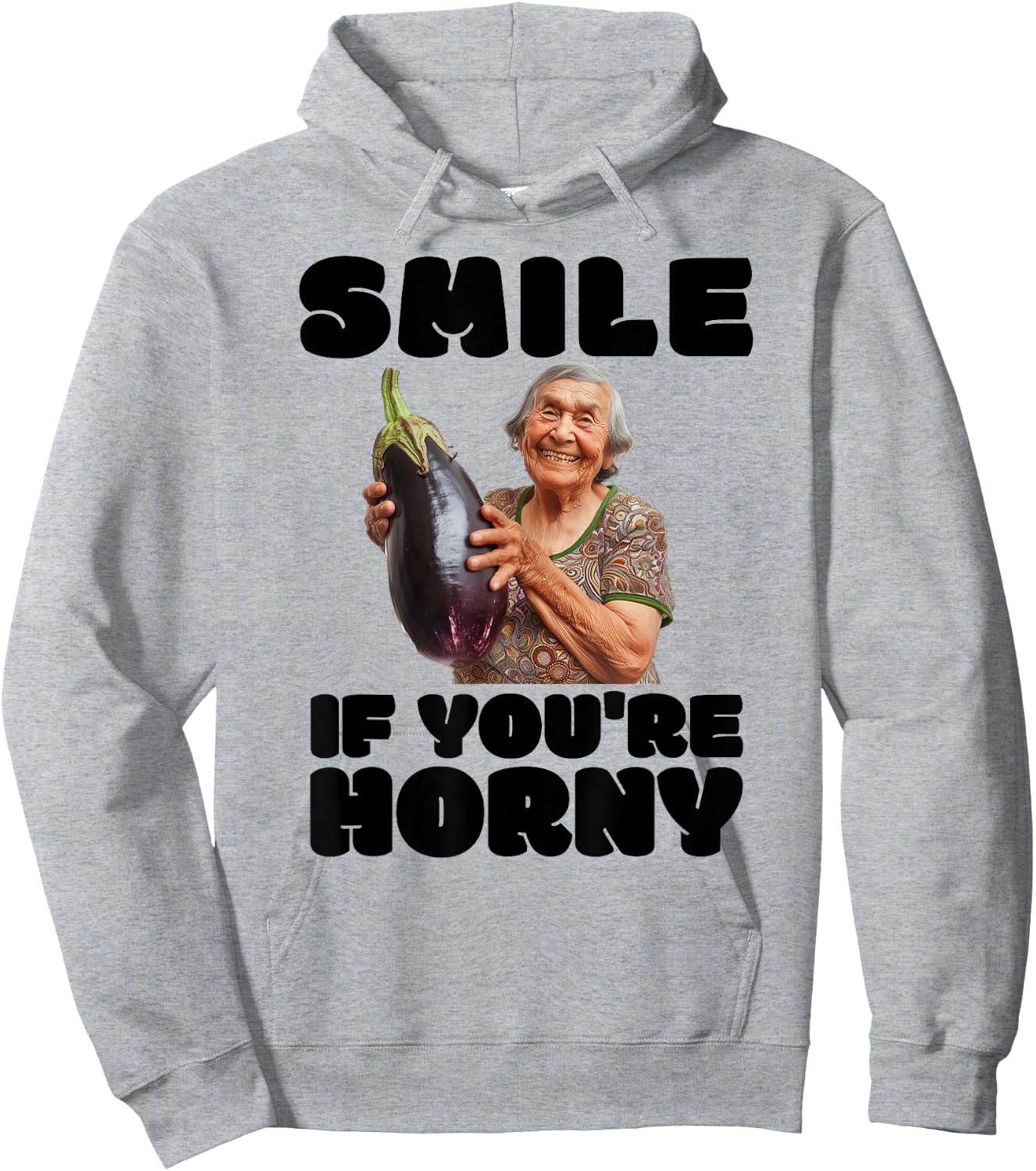 Lustige geile Aubergine Old Lady Unappropriate Peinlich Hoodie - Hoodie | Ash
