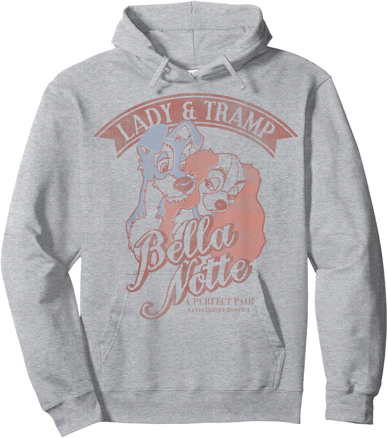 Disney Lady & The Tramp Bella Notte Portrait Hoodie - Hoodie | Ash