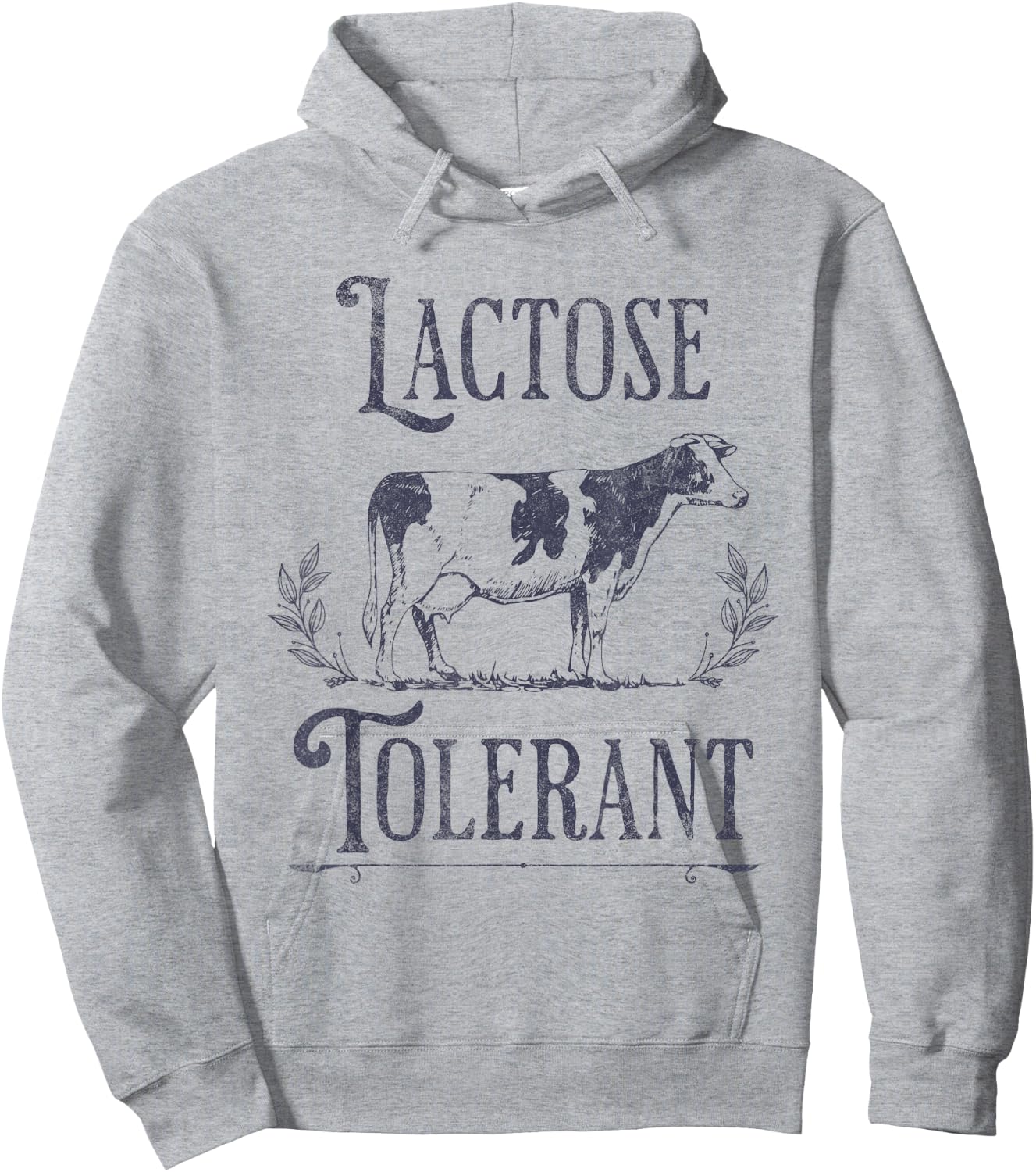 Lactose Tolerant Vintage Cow Funny Oddly Specific Meme Hoodie - Hoodie | Ash