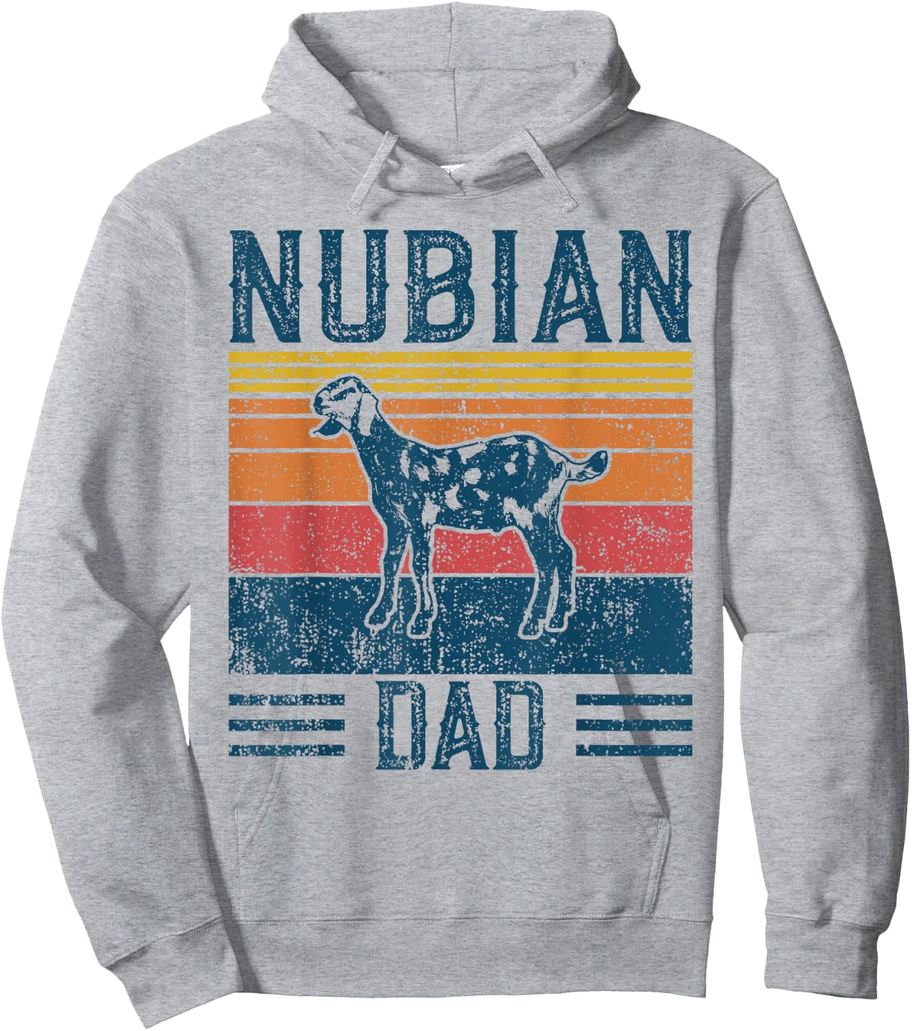 Best Goat Dad Men - Vintage Nubian Goat Hoodie - Hoodie | Ash