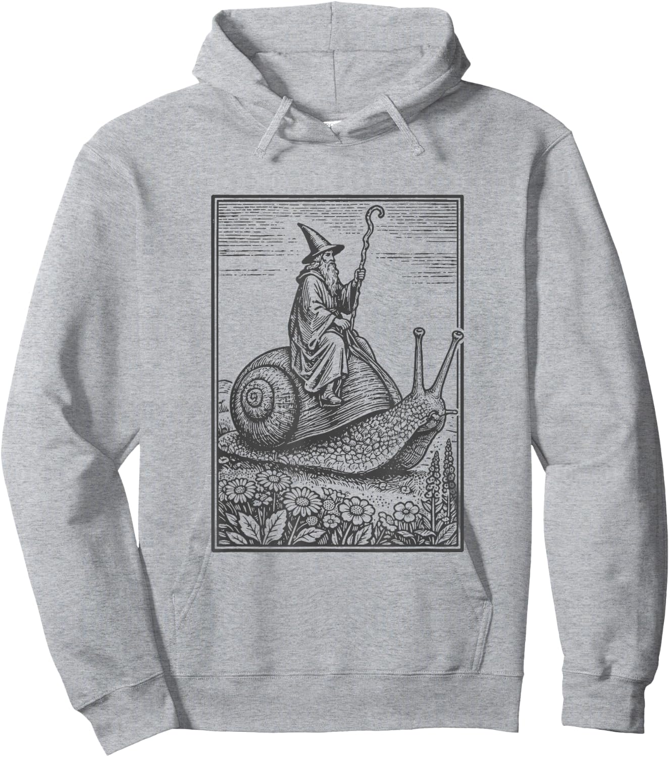 Zauberer, Magier, reitet auf Einer großen Schnecke, lustig Hoodie - Hoodie | Ash
