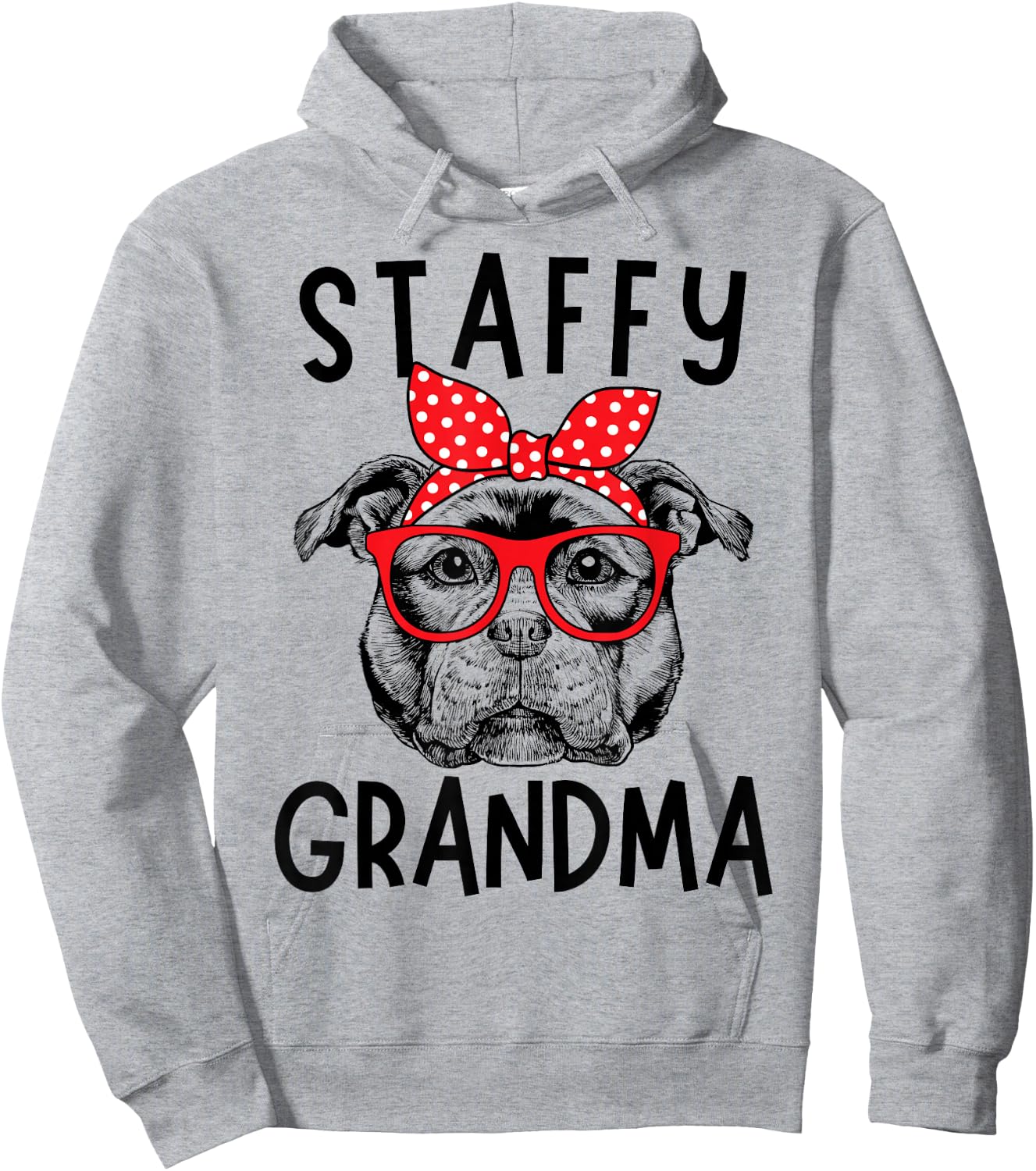 Staffy Grandma Staffordshire Bull Terrier Nana Mother's Day Hoodie - Hoodie | Ash
