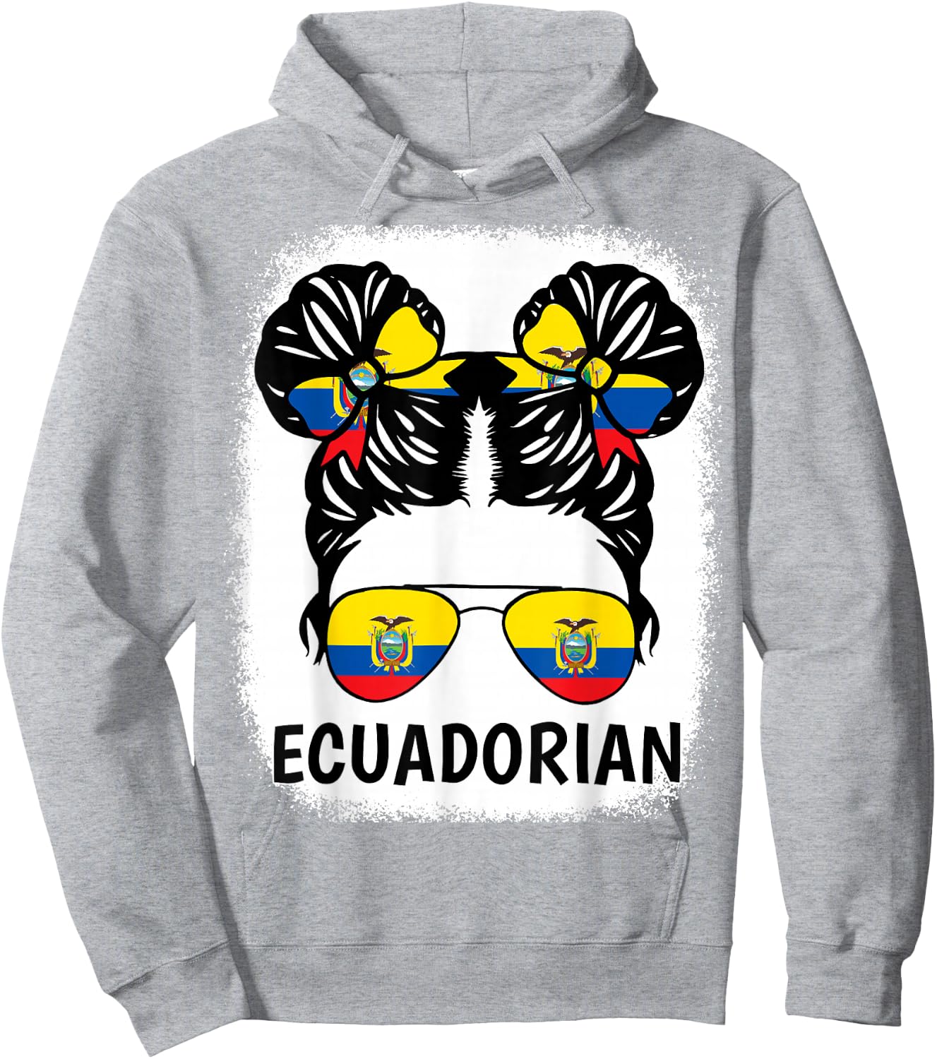 Ecuadorian Girl Ecuador Flag Hispanic Heritage Month Kids Hoodie - Hoodie | Ash