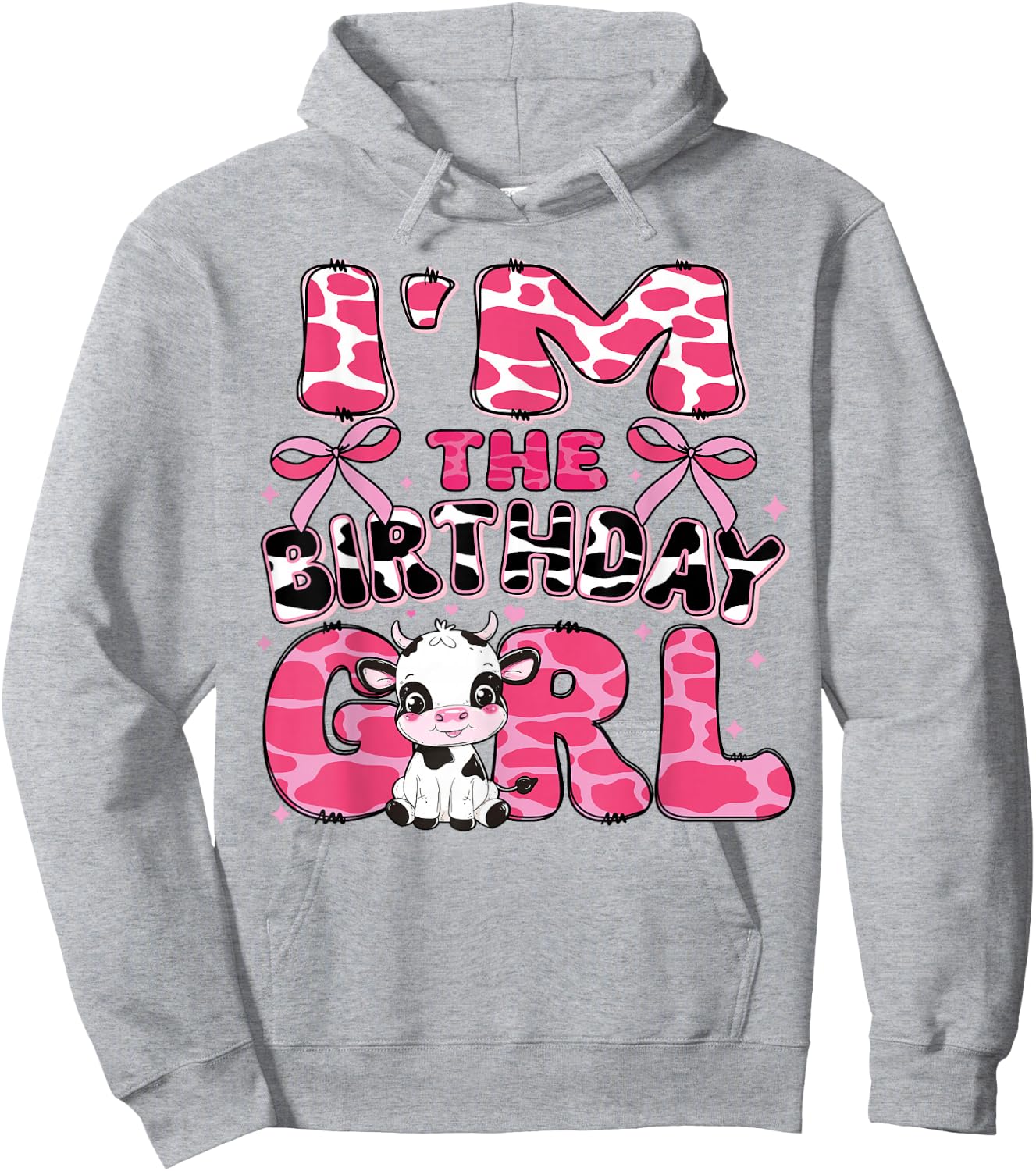 I'm the Birthday Girl Cow Farm 1st Birthday Family Matching Hoodie - Hoodie | Ash