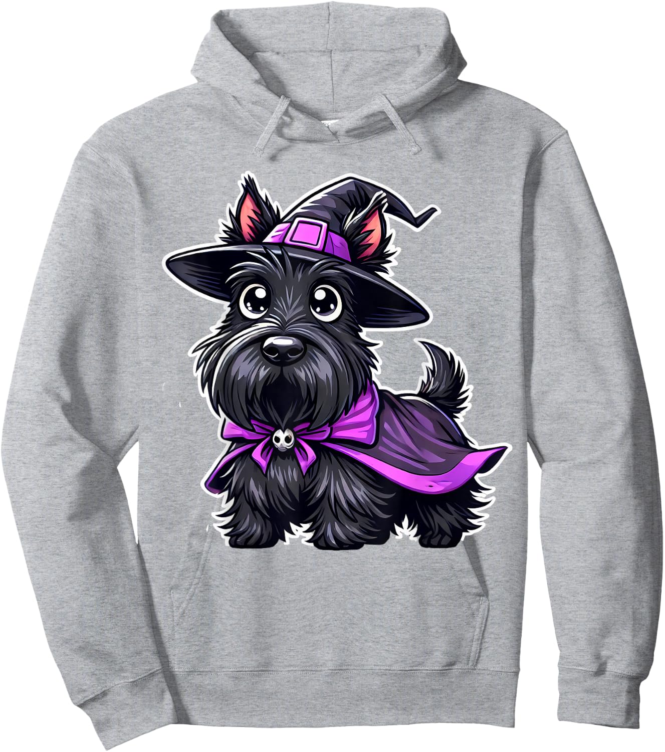 Scottish Terrier Halloween Witch Dog Scottie Lover Hoodie - Hoodie | Ash