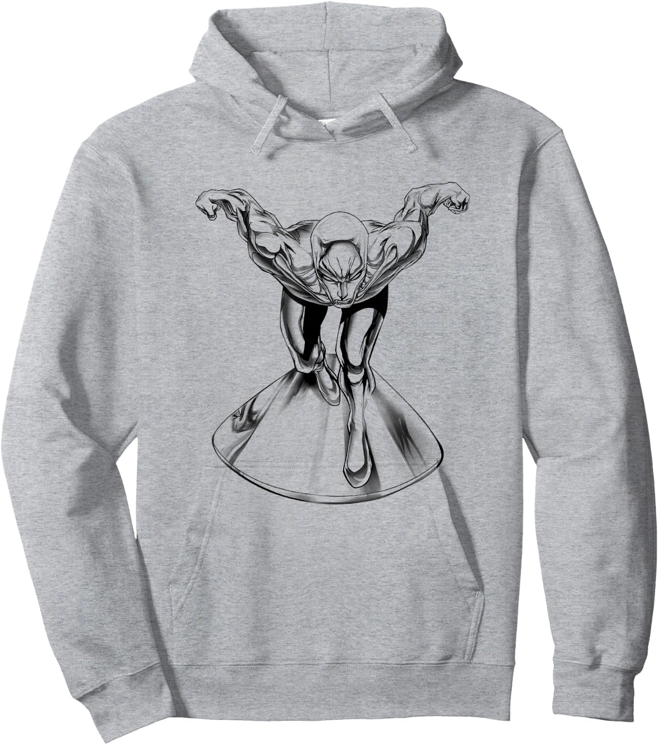 Marvel Comics Retro Classic Silver Surfer Big Chest Portrait Hoodie - Hoodie | Ash