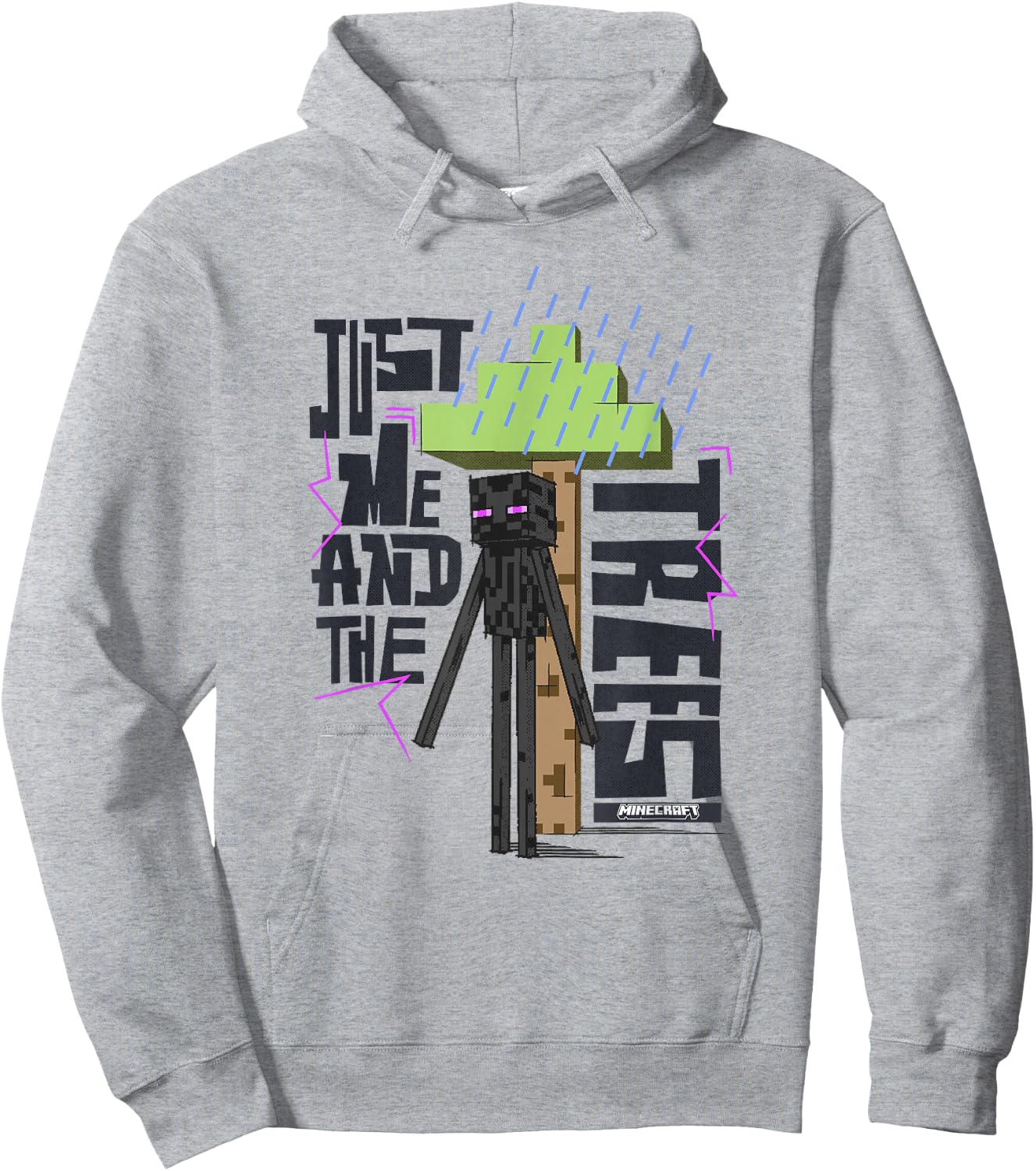 Minecraft Just Me and The Trees Enderman Covering from Rain Hoodie - Hoodie | Ash