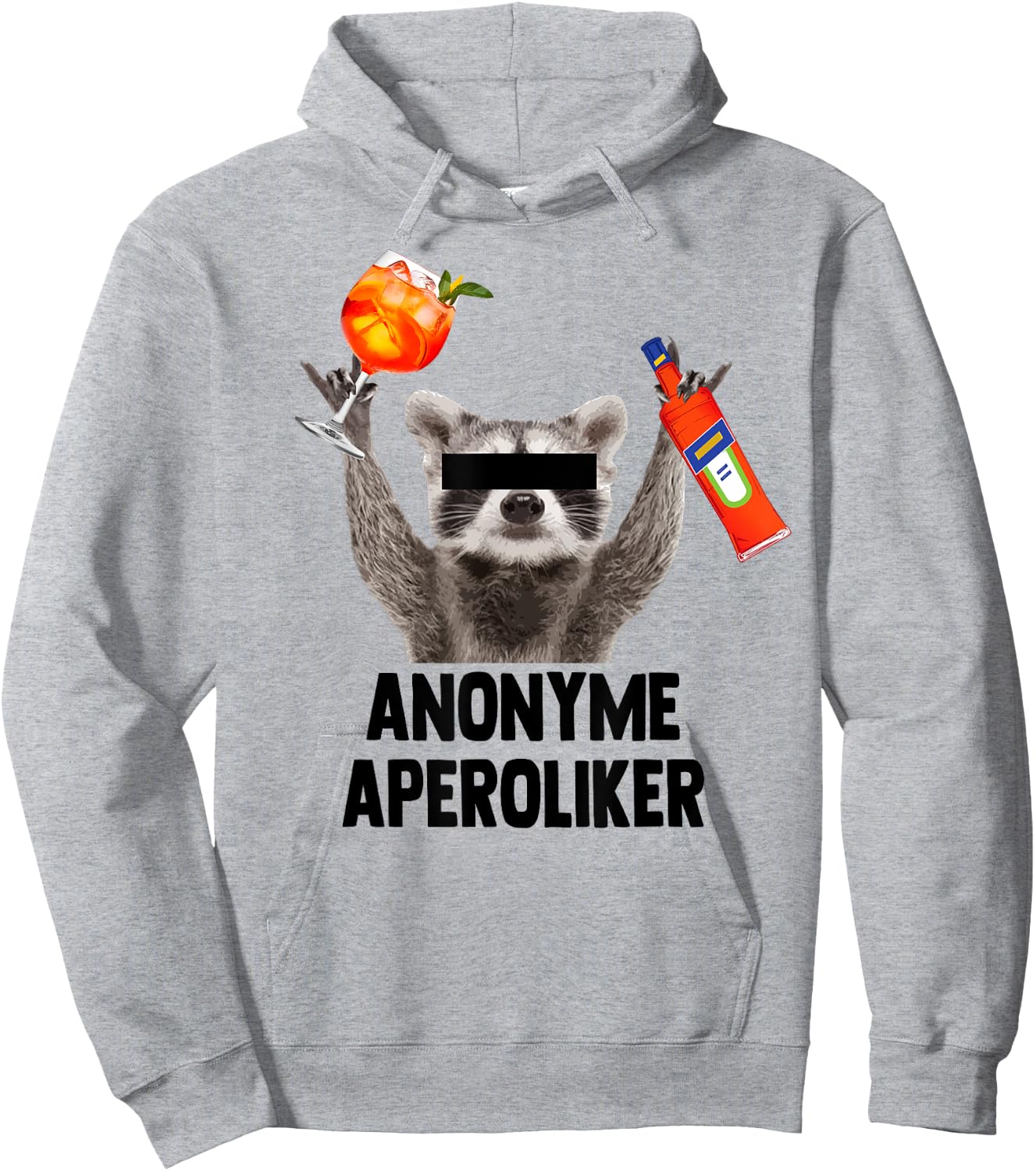 Anonymous Aperolics X Raccoon Meme Racoon X Pedro Spritz , White Hoodie - Hoodie | Ash