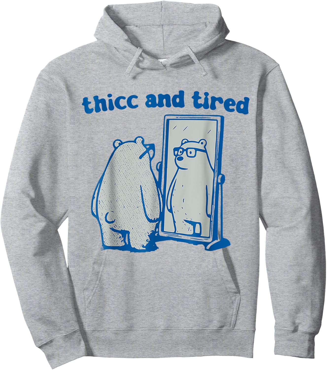 Thicc And Tired Bear Vintage Hoodie - Hoodie | Ash