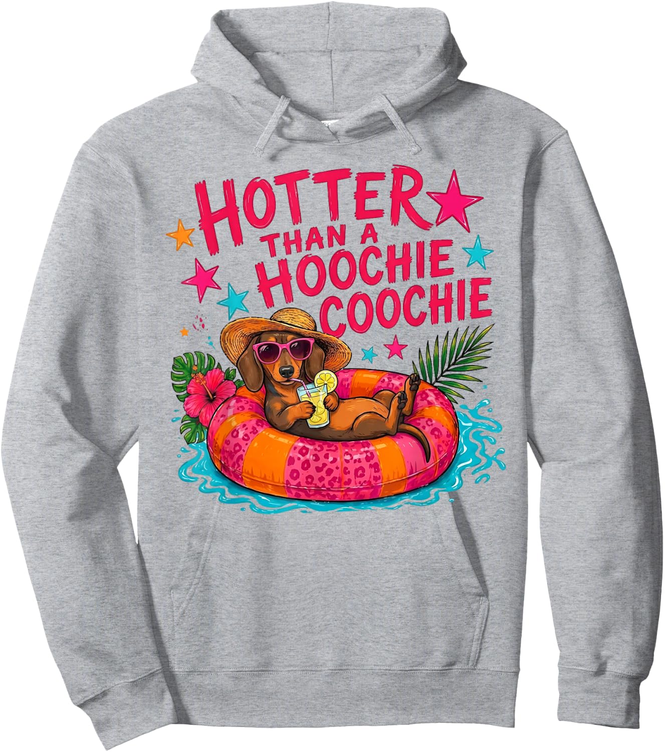 Hotter Than A Hoochie Coochie Dachshund Dog Hoodie - Hoodie | Ash