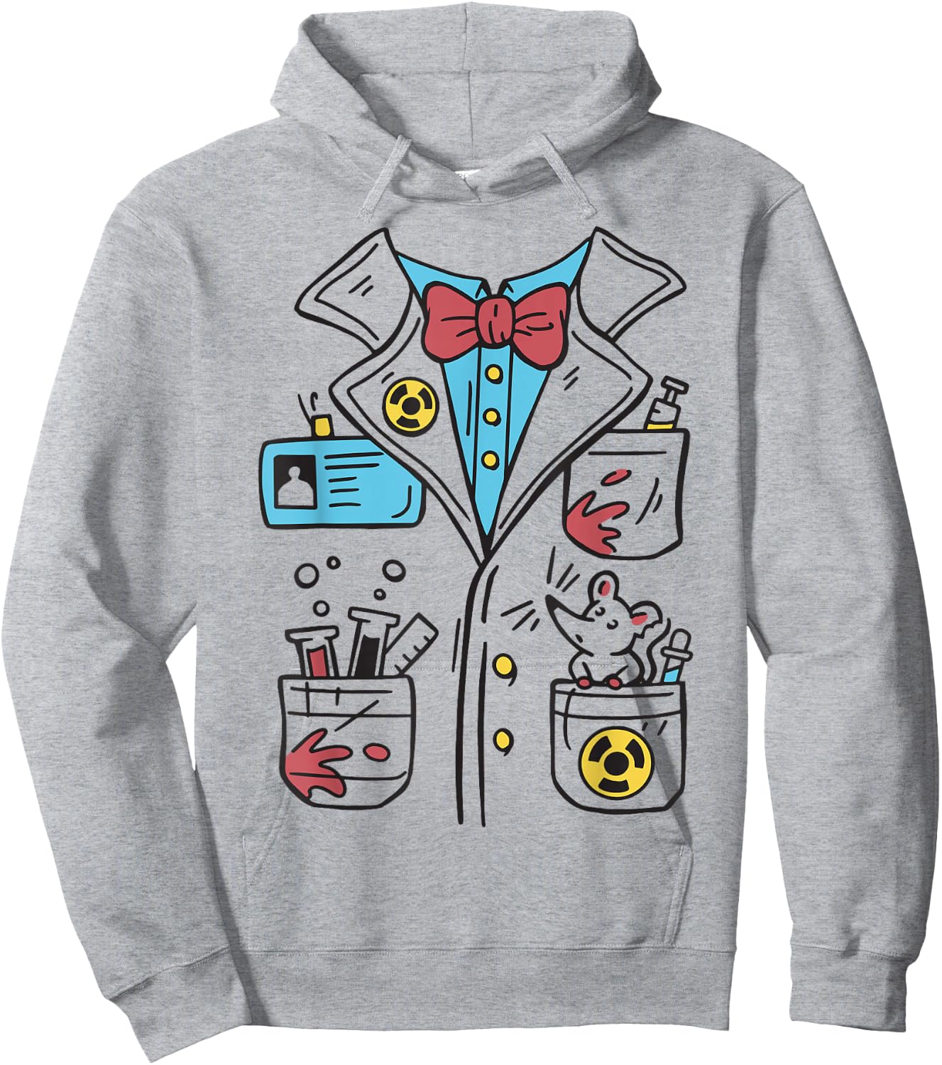 Crazy Scientist Costume Children Men Women Gown , White Hoodie - Hoodie | Ash