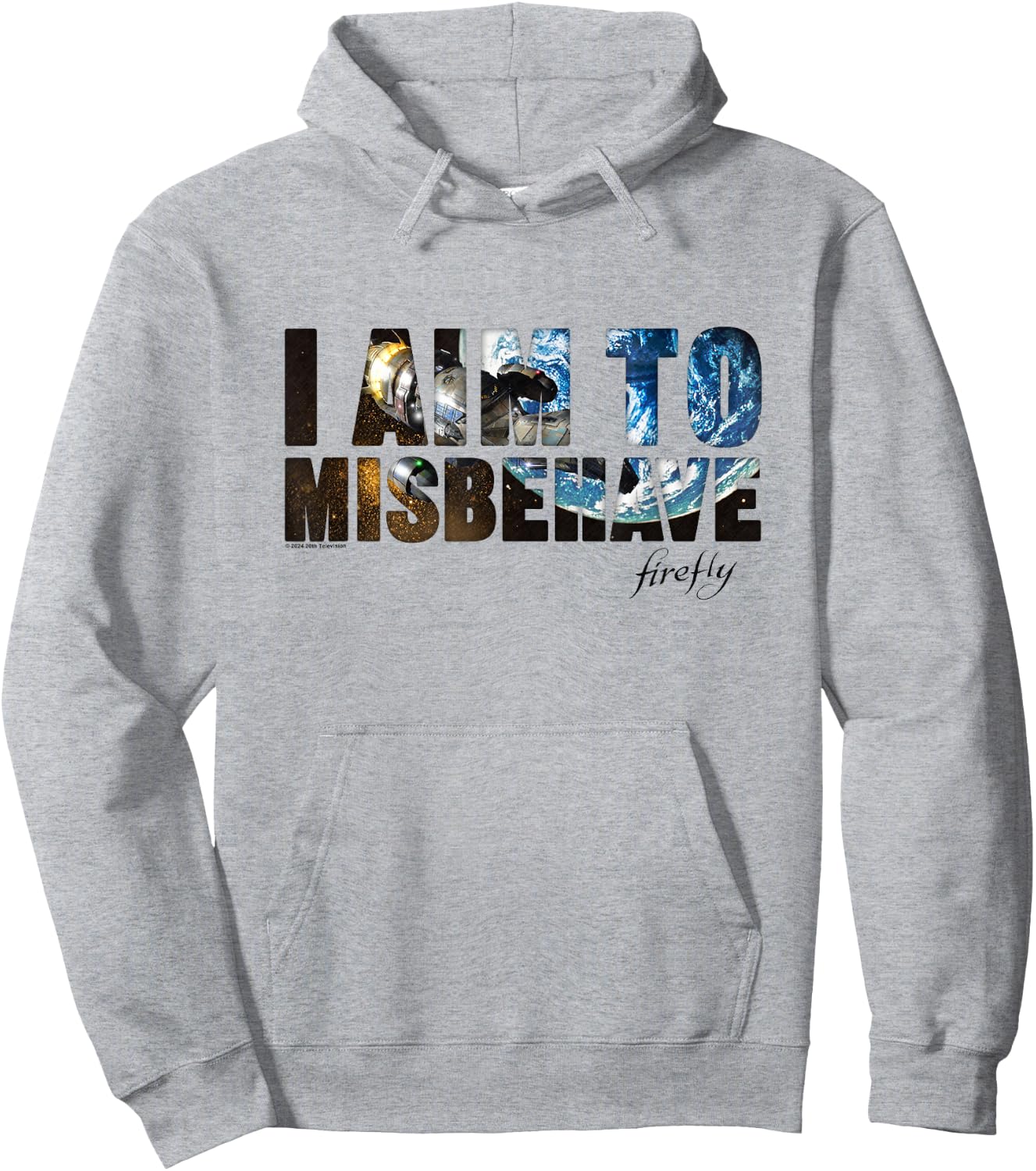 Firefly I Aim To Misbehave From The Galaxy Big Chest Logo Hoodie - Hoodie | Ash
