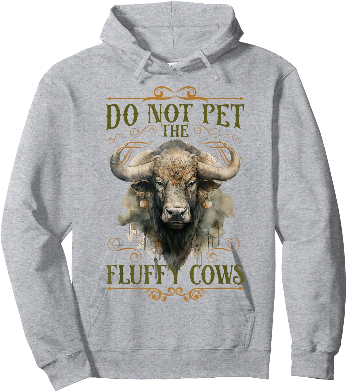 Do Not Pet The Fluffy Cows Bison Yellowstone Park Hoodie - Hoodie | Ash