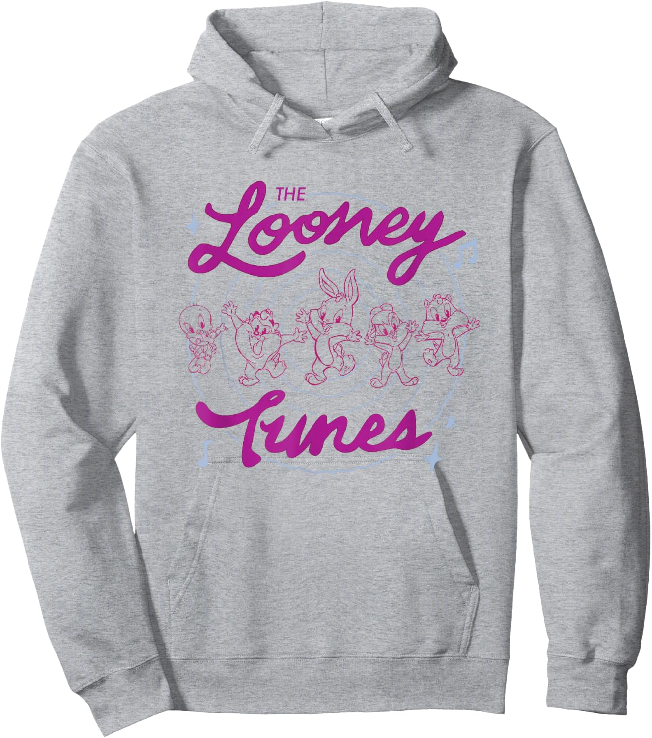 Looney Tunes The Baby Looney Tunes Wavy Retro Logo Hoodie - Hoodie | Ash