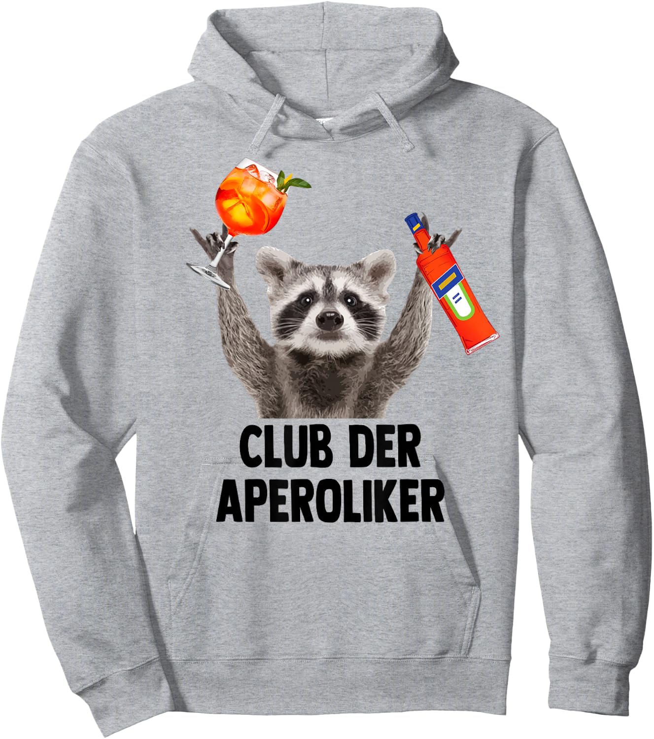 Club der APEROLIKER Raccoon Meme Racoon X Pedro Spritz , White Hoodie - Hoodie | Ash