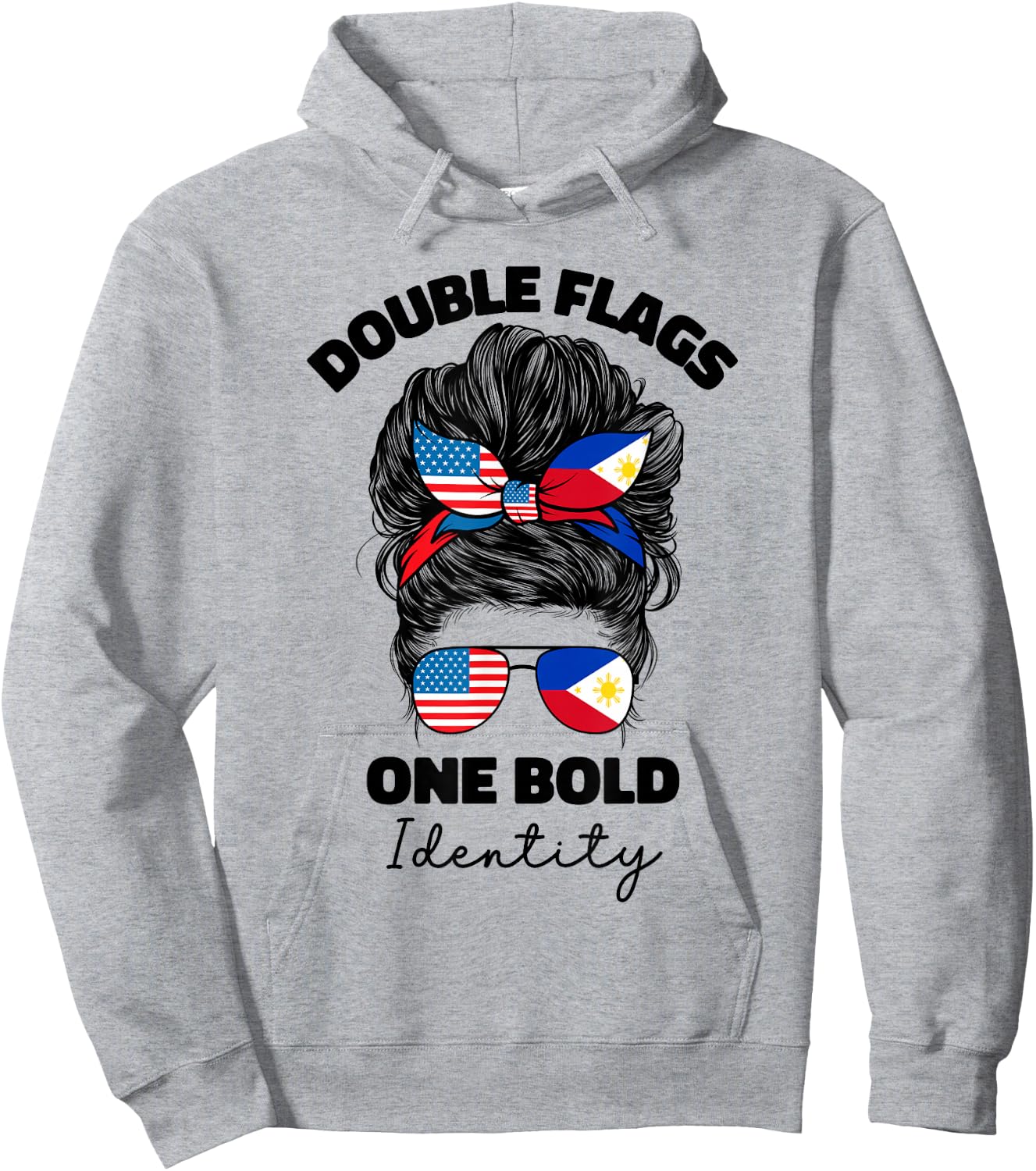 Half Filipino And American Philippines Usa Flag Women Girls Hoodie - Hoodie | Ash