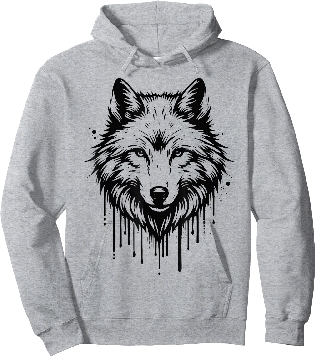 Wolf Woman Girl Boy Child Artwork Head Wolf , white, S Hoodie - Hoodie | Ash