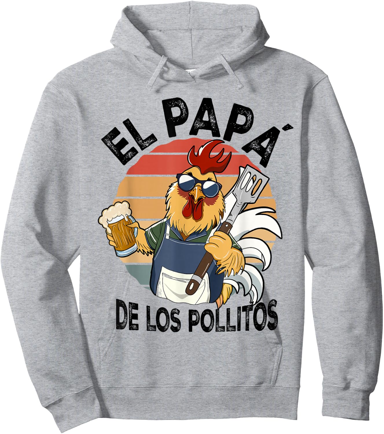 El Papa de lo pollitos funny Spanish Dia del Padre Hoodie - Hoodie | Ash