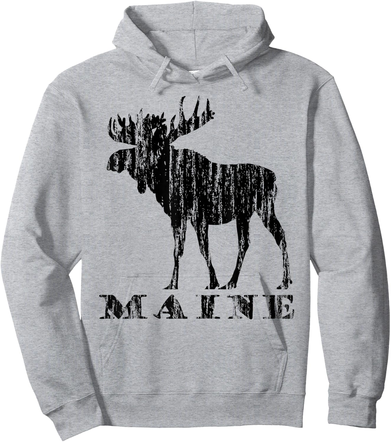 Maine Moose Lovers Vacation Wildlife Souvenir Wild Nature Bl Hoodie - Hoodie | Ash