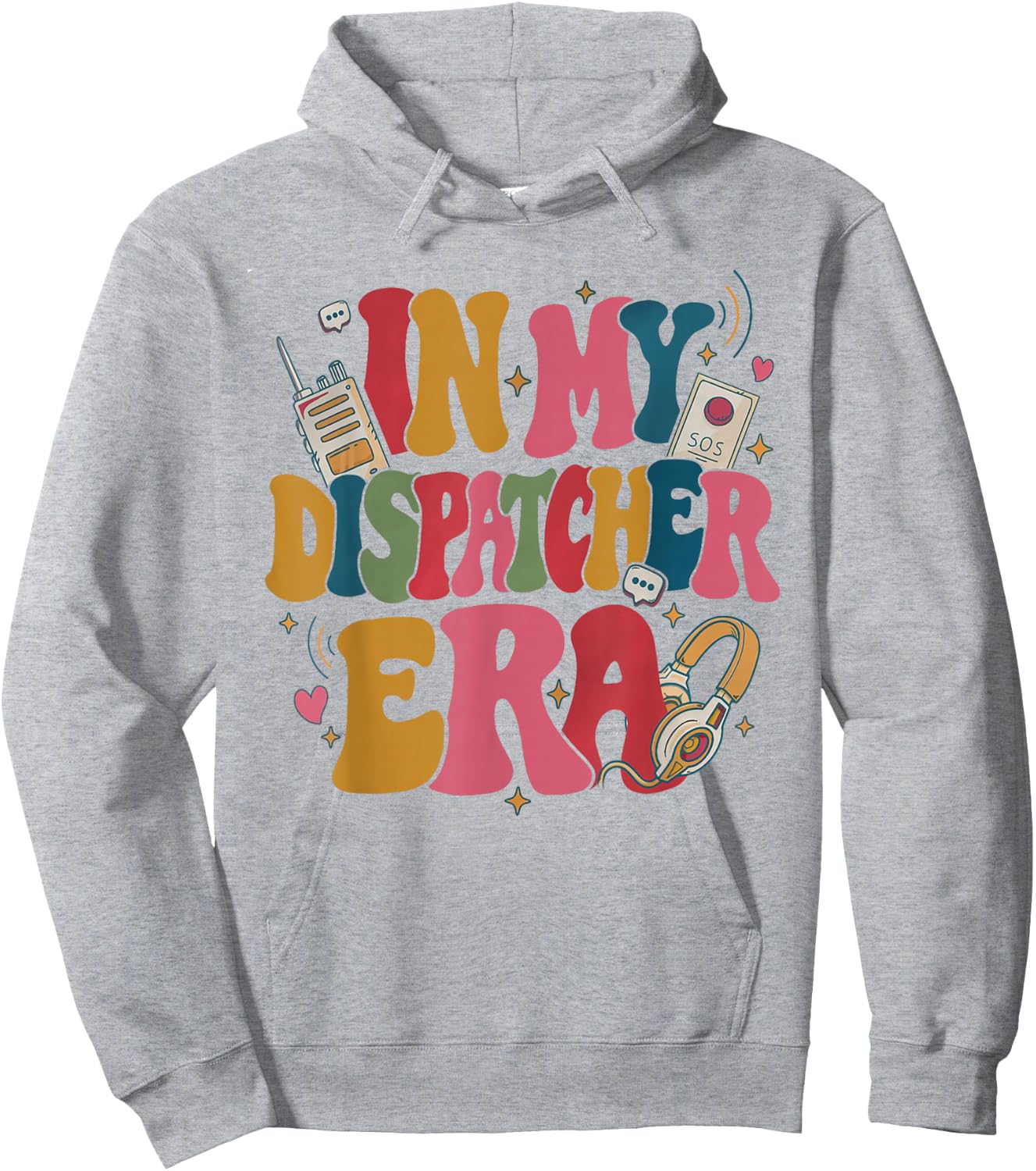 Groovy in My Dispatcher Era Police Girlfriend 911 Dispatcher Hoodie - Hoodie | Ash