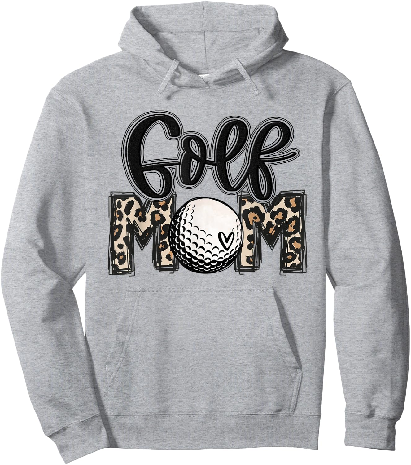 Golf Mom Leopard Mama Golfing Lover Golf Player Mother's Day Hoodie - Hoodie | Ash