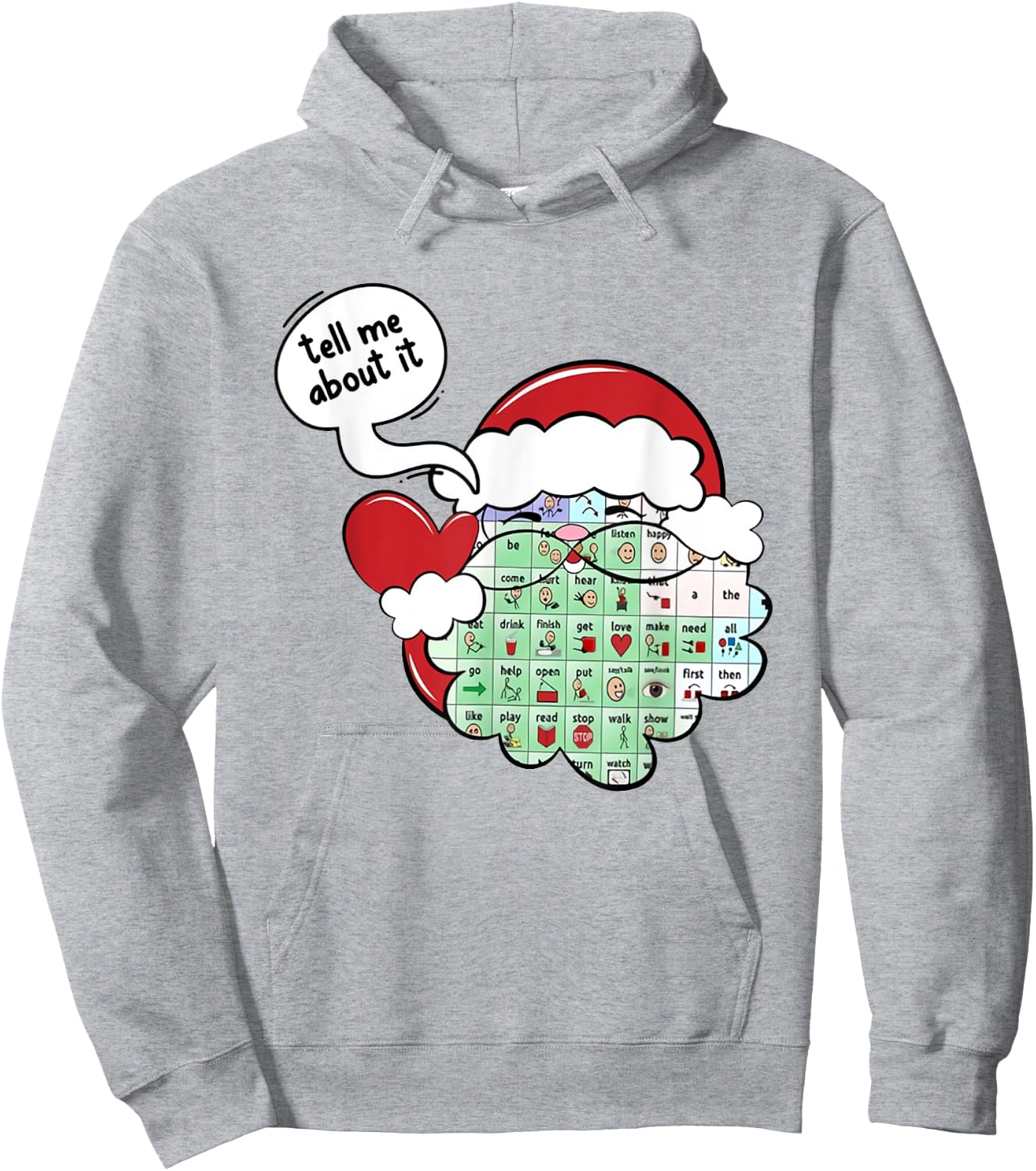 SLP Xmas Santa Your Words Matter AAC Inclusion Sped Teacher Hoodie - Hoodie | Ash