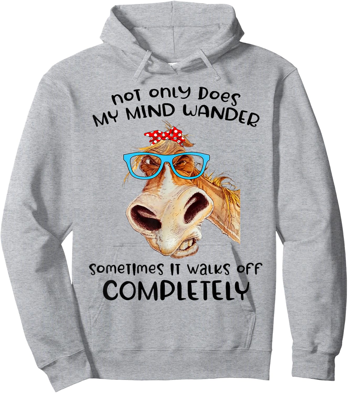 Donkey Not Only Does My Mind Wander Funny Hoodie - Hoodie | Ash