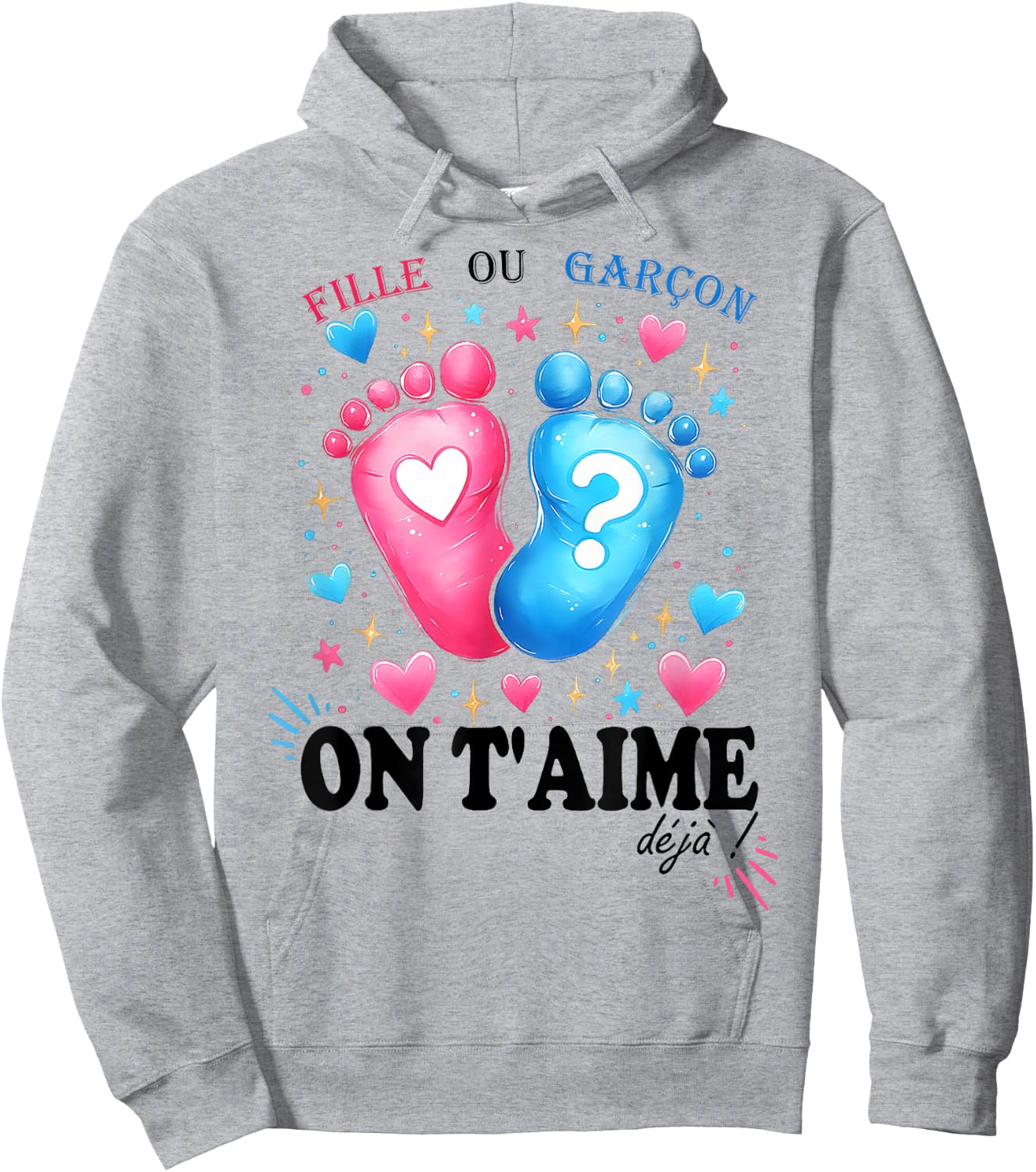 Gender Reveal Girl Or Boy On T'aime Déjà Boys , grey, S Hoodie - Hoodie | Ash