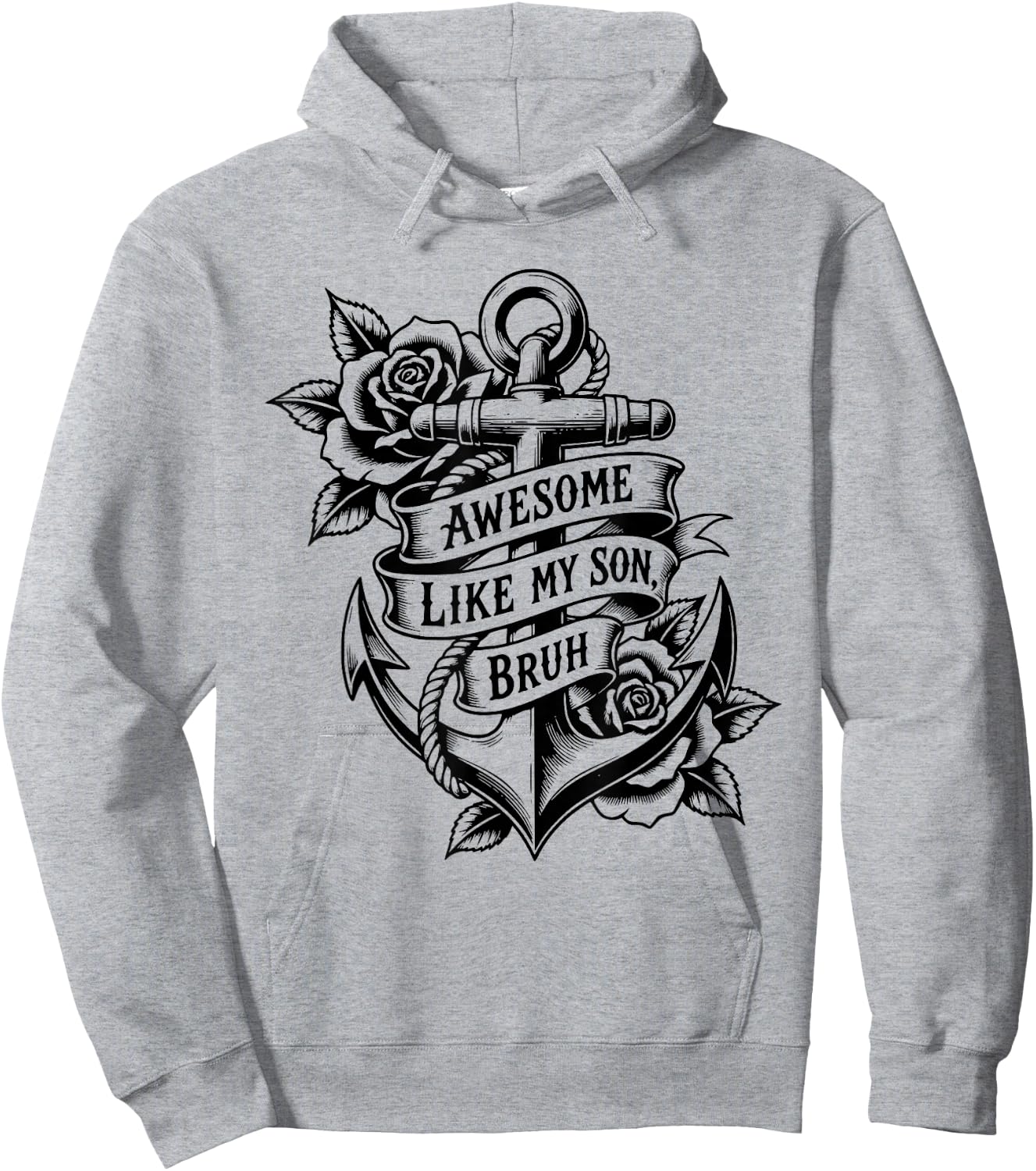 Awesome Like My Son Bruh Father's Day Dad Tattoo Funny Hoodie - Hoodie | Ash