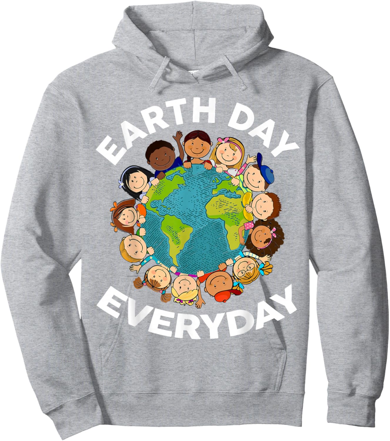 Earth Day Everyday Kids Youth Toddler Girl Environment Hoodie - Hoodie | Ash