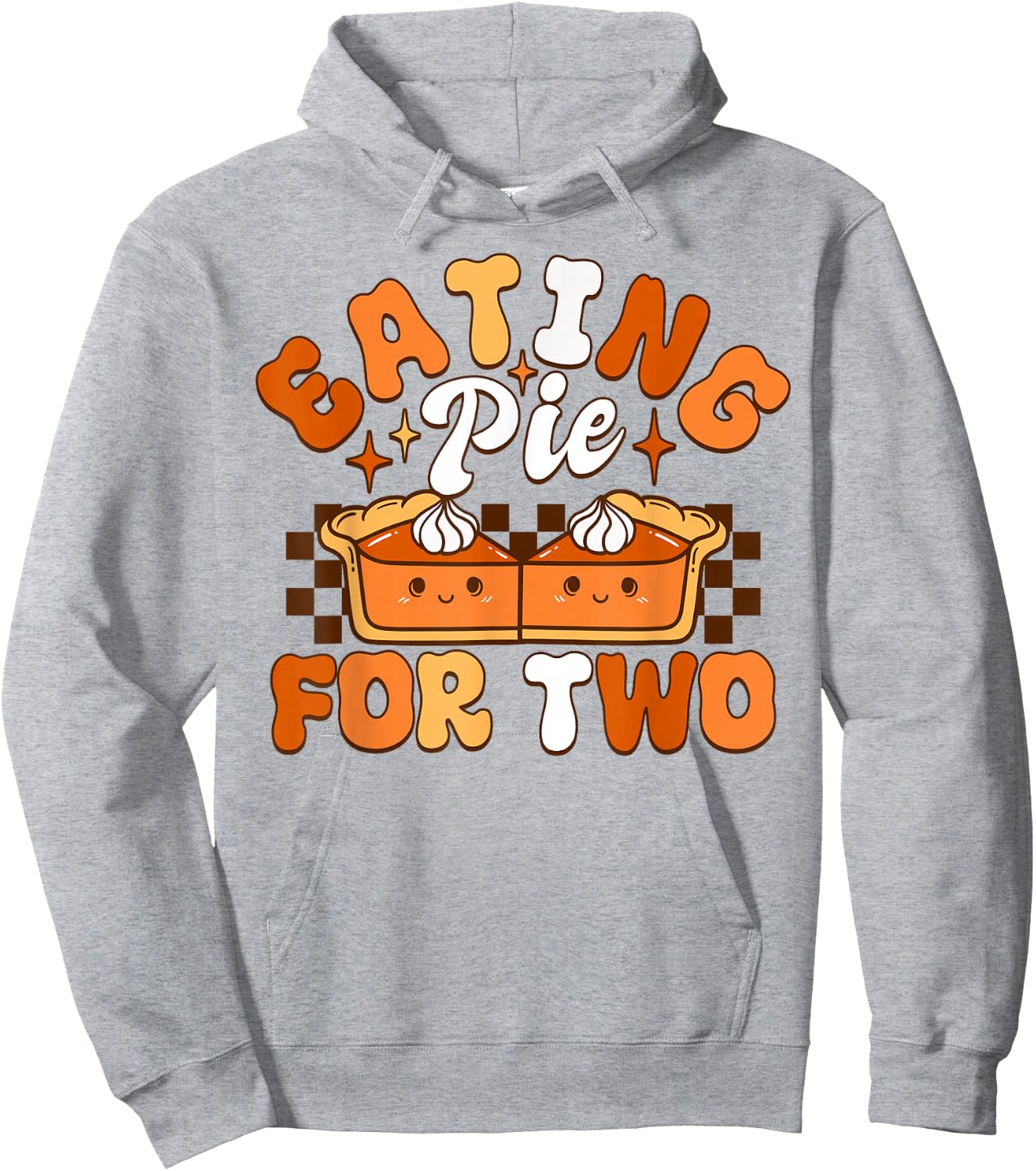 Mmarii Apparel Thanksgiving Pumpkin Pie Funny Adult , Grey, Small, Short Sleeve, Modern, Letter Print, Collared Neck, Straight Hem, Thanksgiving, Birthday, Anniversary Hoodie - Hoodie | Ash