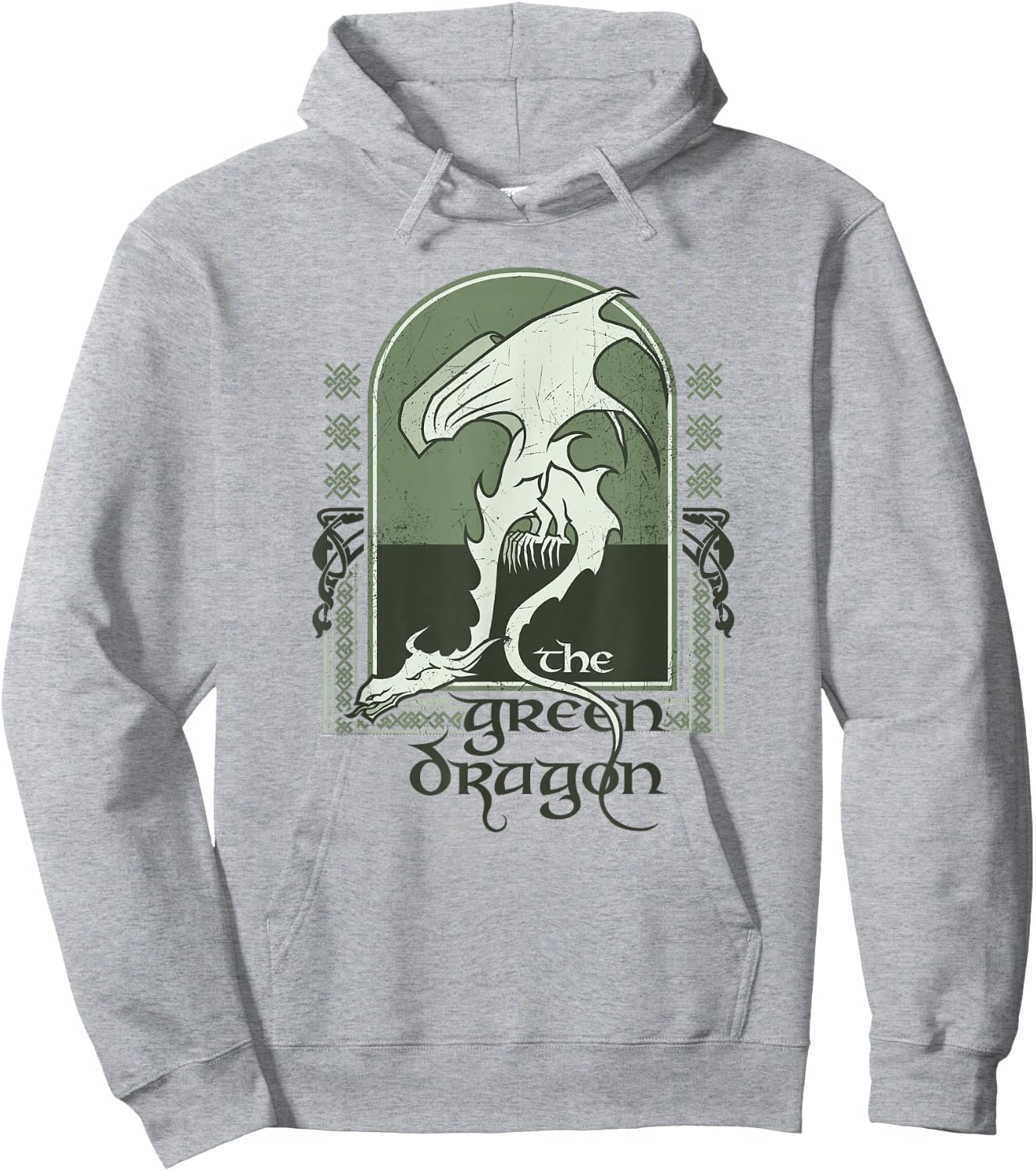 The Lord of The Rings The Green Dragon Ancient Logo Hoodie - Hoodie | Ash