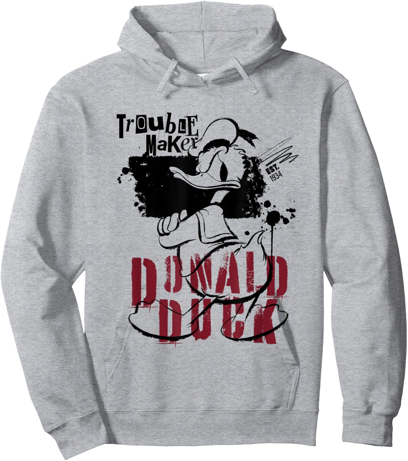 Donald Duck Trouble Maker Hoodie - Hoodie | Ash
