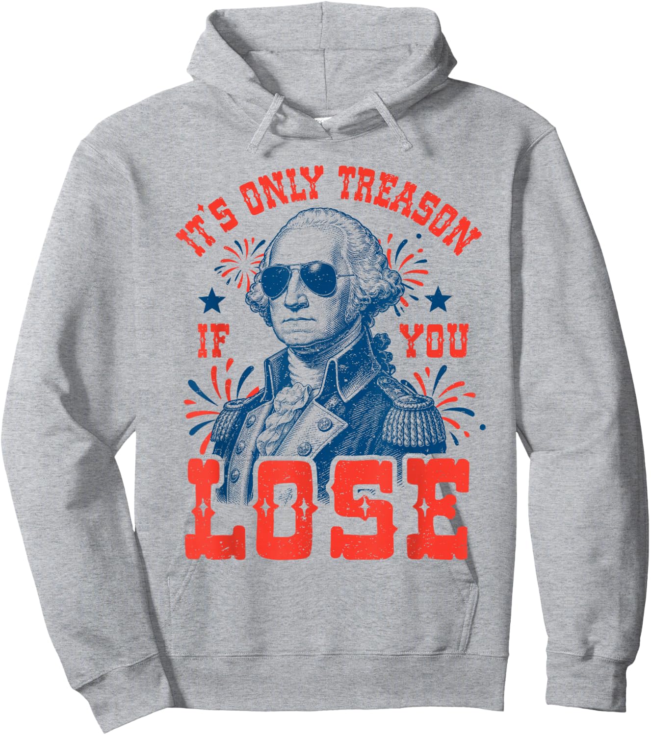 Funny George Washington Patriotic Meme 4th of July Humor Hoodie - Hoodie | Ash