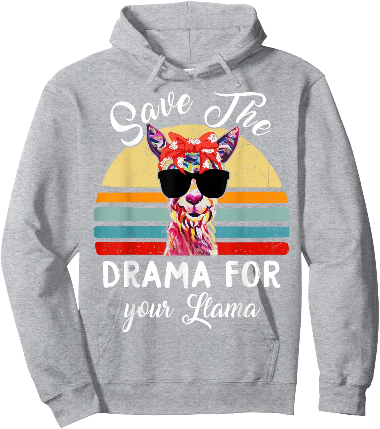 Llama-Shirt Save Drama For Your Llama Mama Mother Day Women Hoodie - Hoodie | Ash