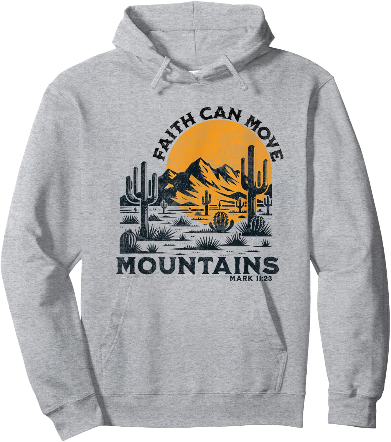 Boho Christian Bible Verse Trendy Cactus Desert Jesus Faith Hoodie - Hoodie | Ash