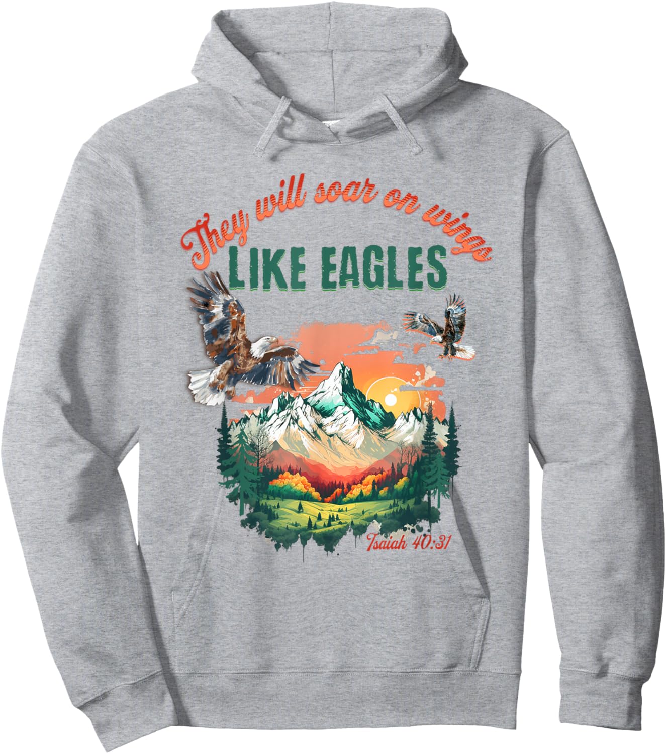 They Will Soar With Wings Like Eagles Inspirational Bible Hoodie - Hoodie | Ash