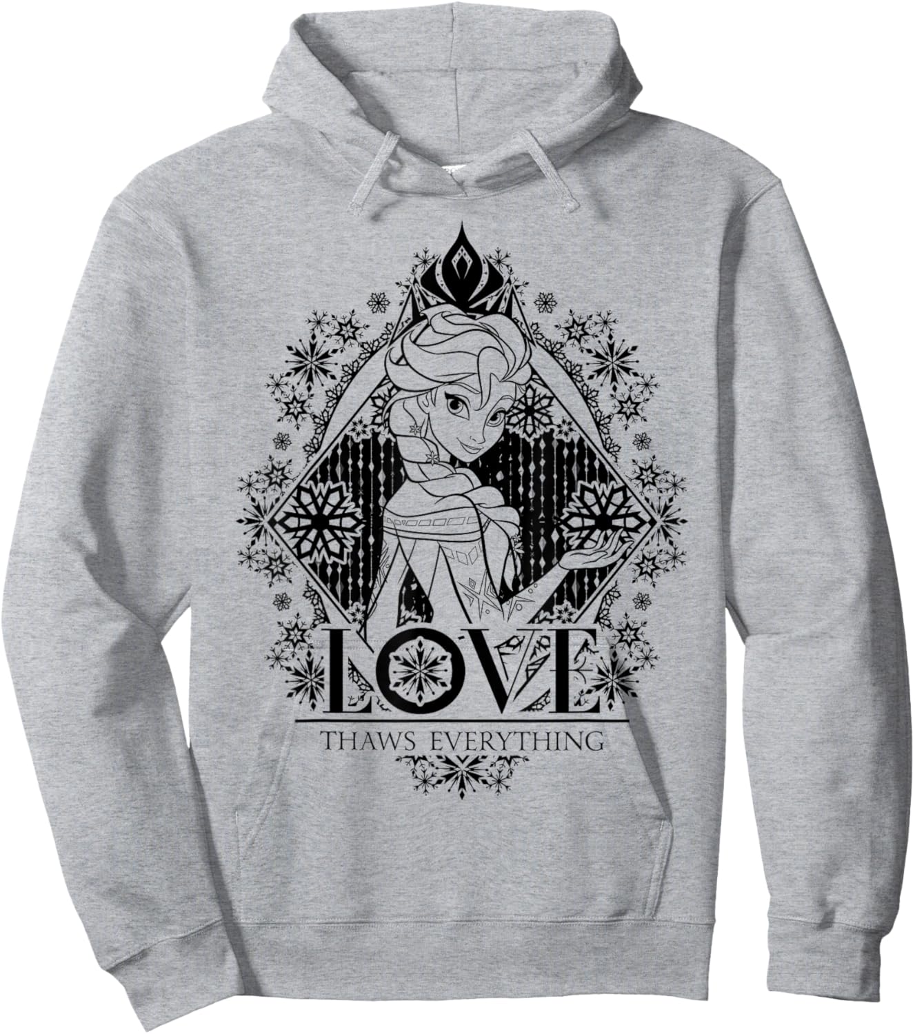 Disney Frozen Elsa Love Thaws Everything Graphic Hoodie - Hoodie | Ash