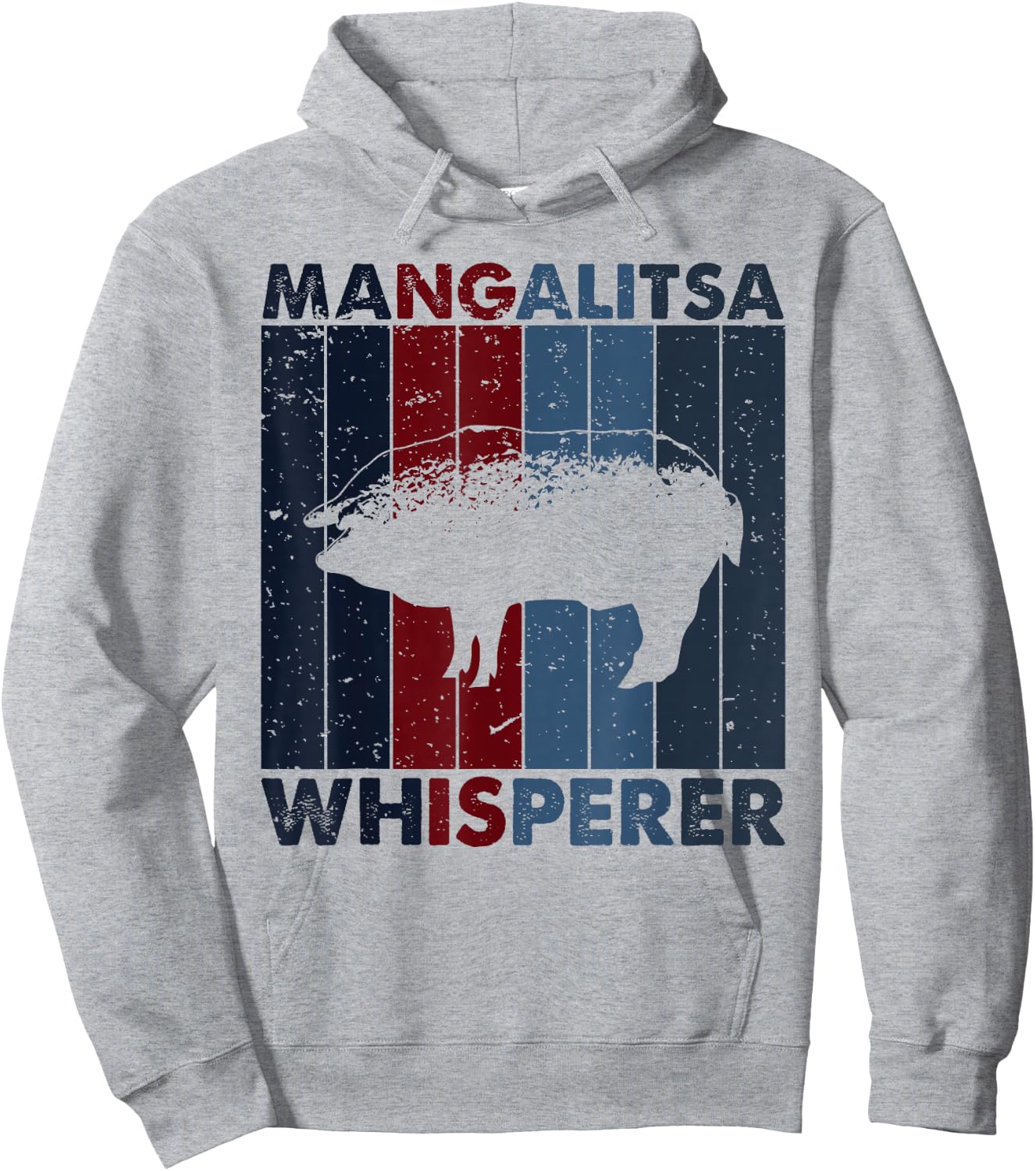 Pig Dad Mom Whisperer - Farmer Breeder Vintage Mangalitsa Hoodie - Hoodie | Ash