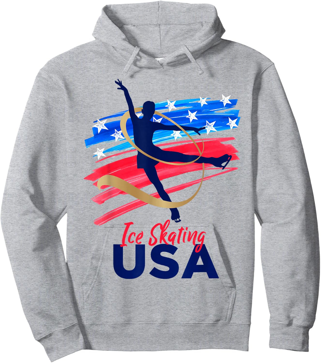 Ice Skating Dance Support The Team USA Flag Hoodie - Hoodie | Ash
