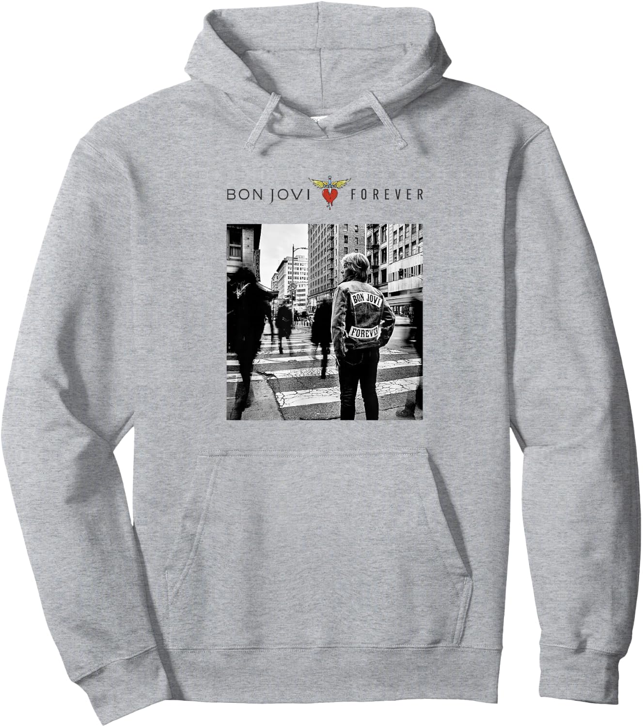 Official Bon Jovi Forever Case, White , White Hoodie - Hoodie | Ash