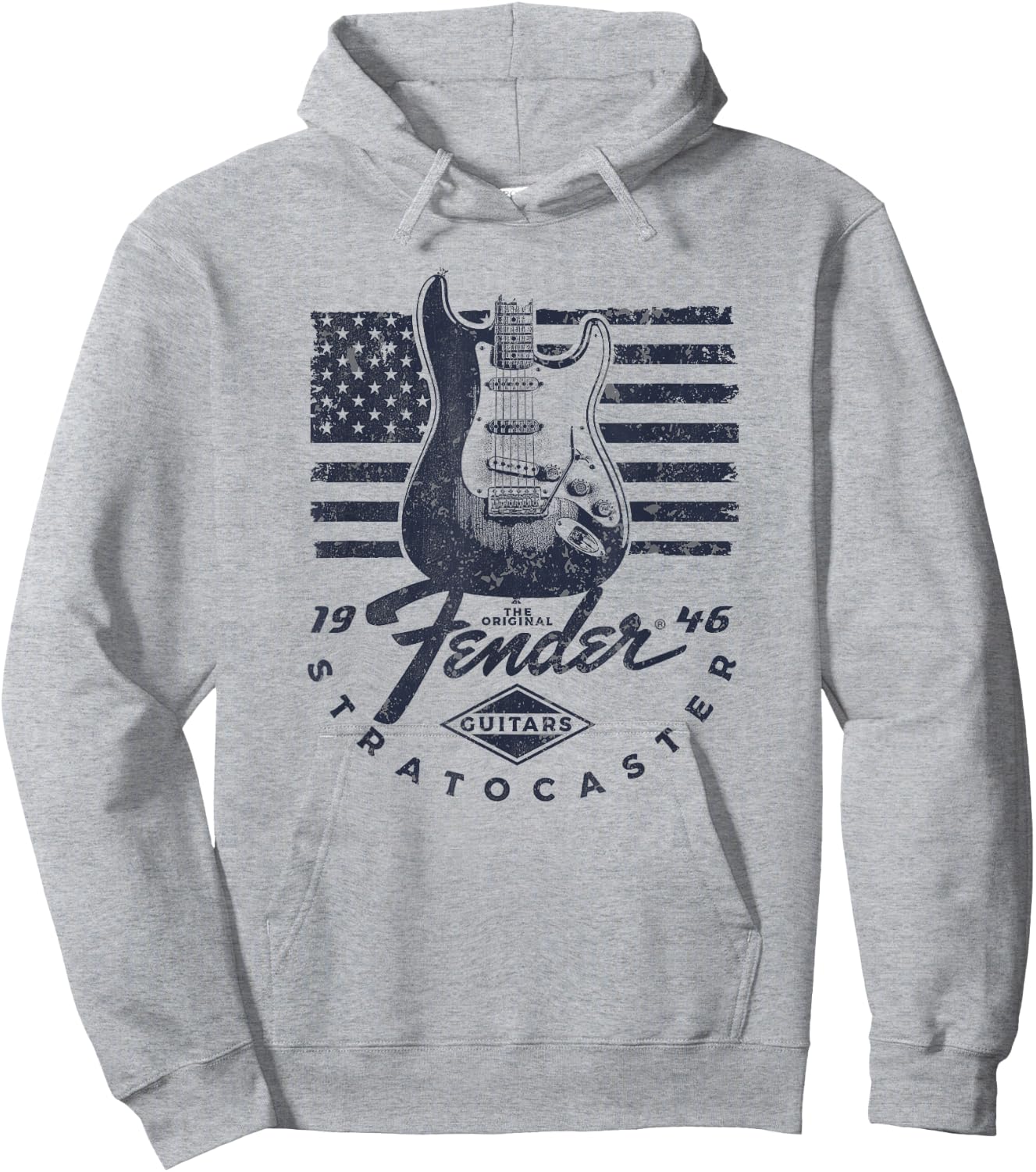 Fender 1946 Stratocaster American Flag Backdrop Hoodie - Hoodie | Ash