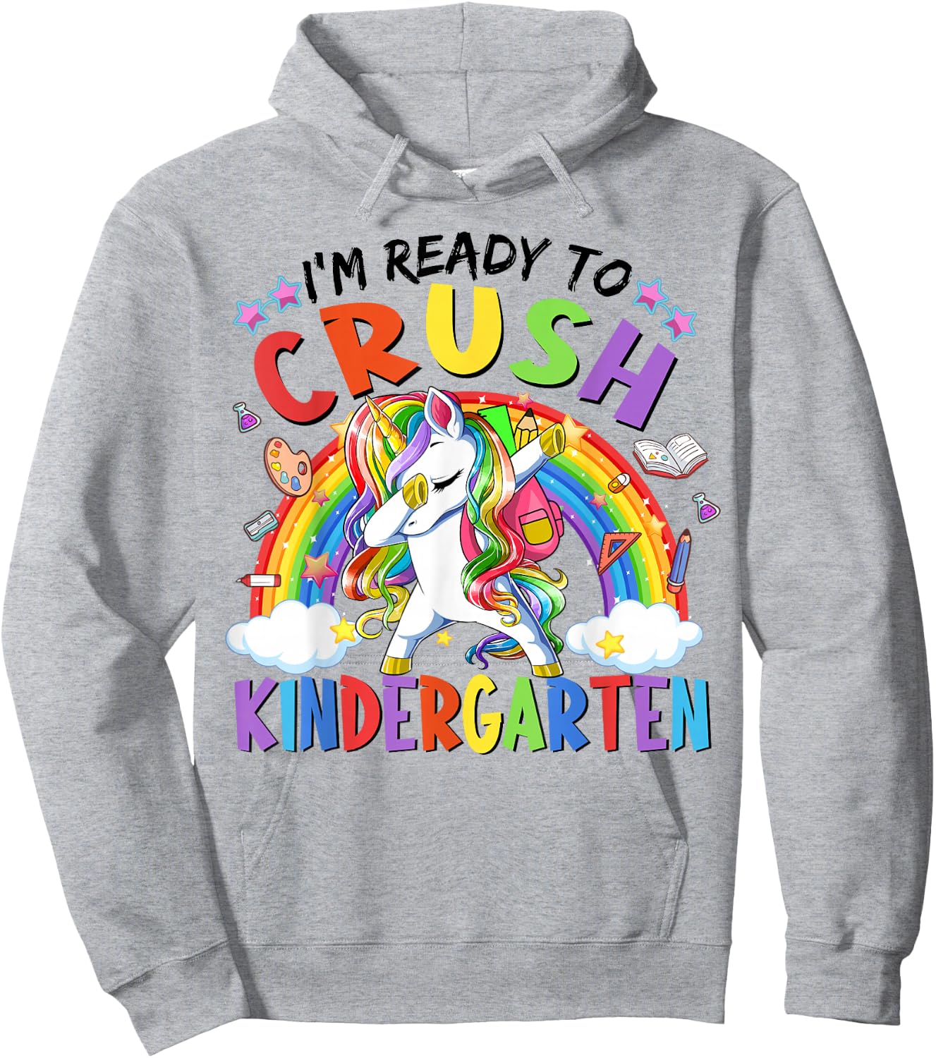 Kids Girl Crush Kindergarten Teacher First Day Back School Hoodie - Hoodie | Ash