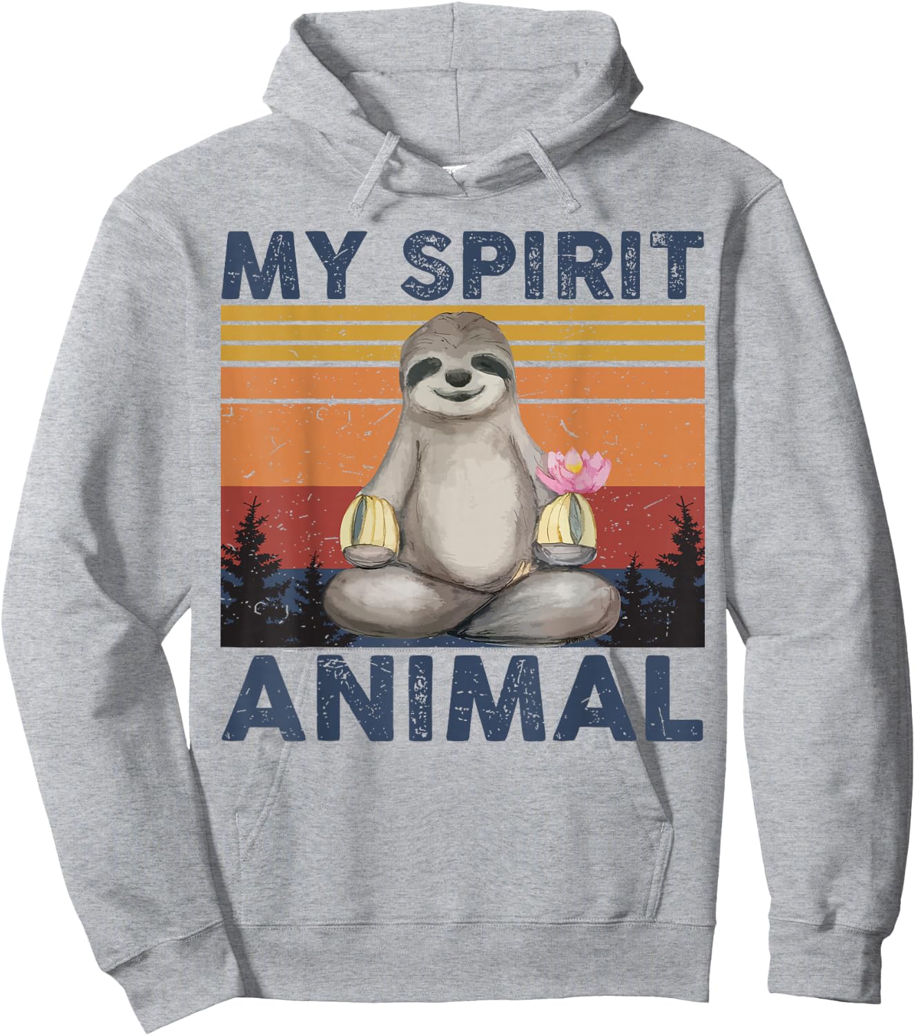 Funny My Spirit Animal Is Sloth-Shirt Men Women Sloth Yoga Hoodie - Hoodie | Ash
