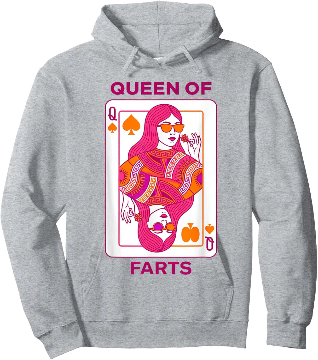 Queen of Farts Lustige Spielkarte Humor für Erwachsene Squad Hoodie - Hoodie | Ash