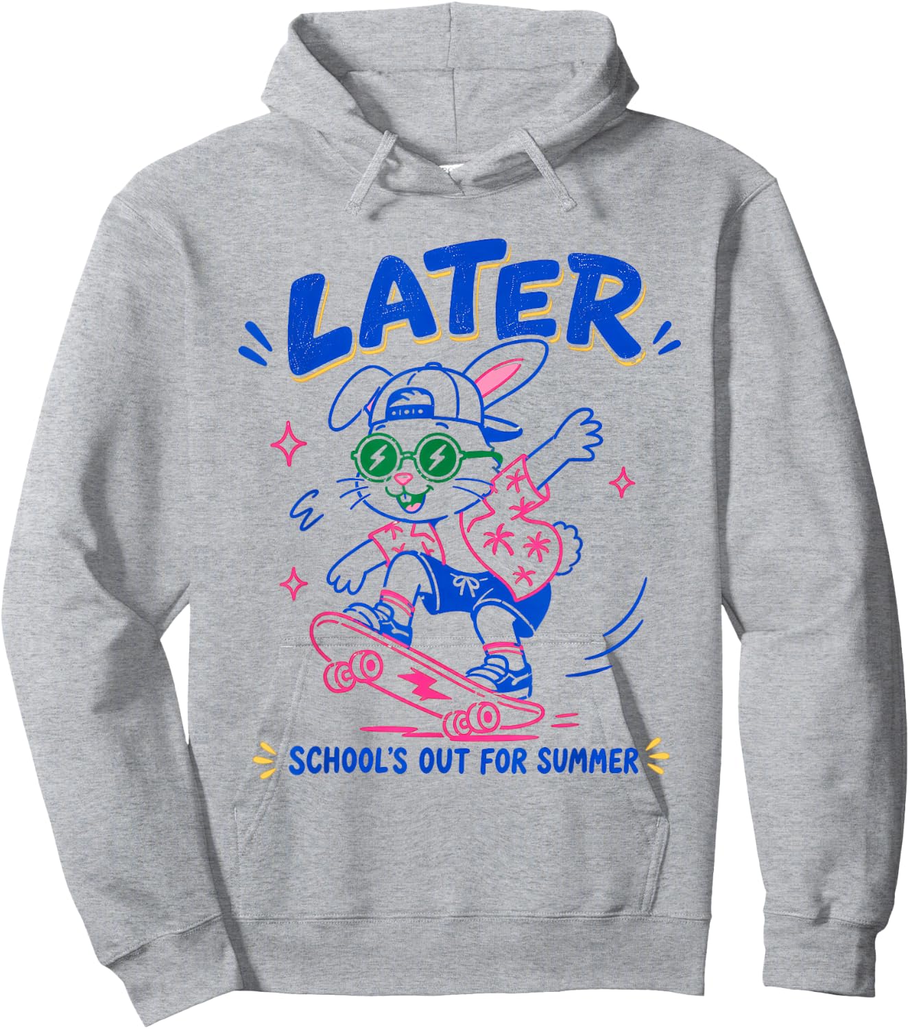 Cute Later Bunny School's Out for Summer for Students Hoodie - Hoodie | Ash